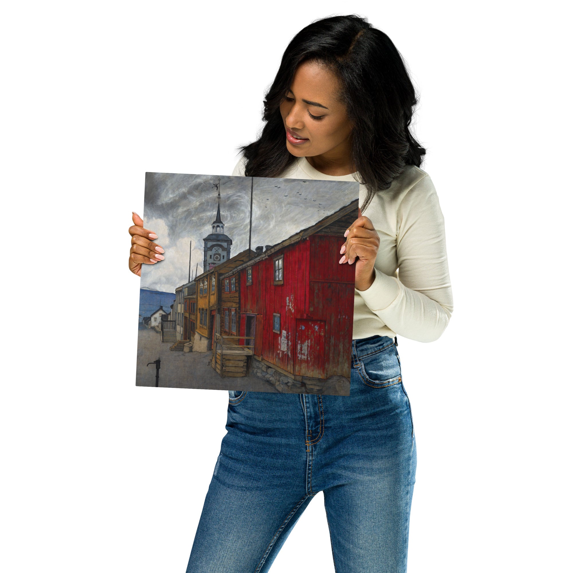 Metal prints Harald Sohlberg Norwegian 1877 1935 Street in Røros 1902