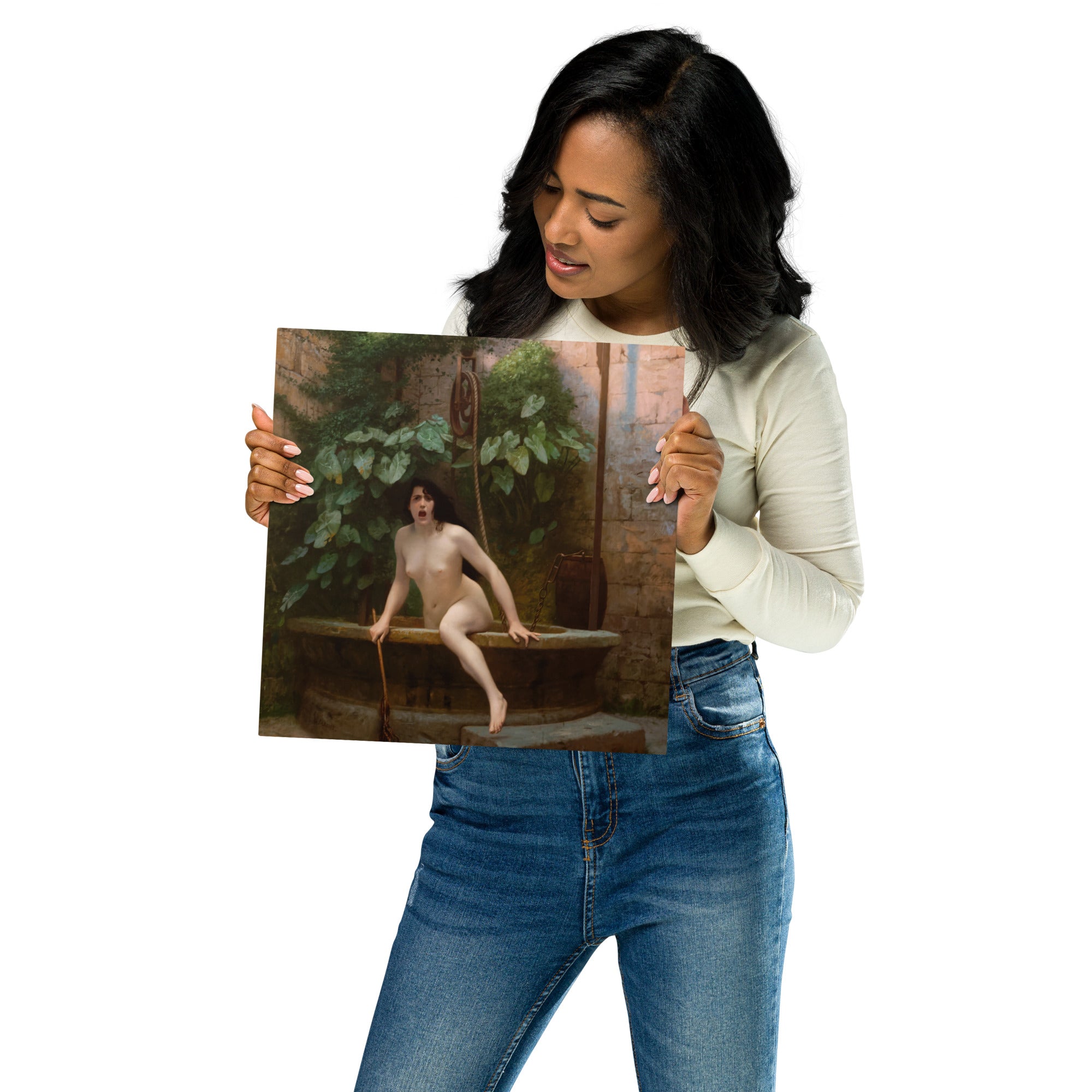 Metal prints Jean Léon Gérôme French 1824 1904 Truth Coming Out of Her Well to Shame Mankind 1896