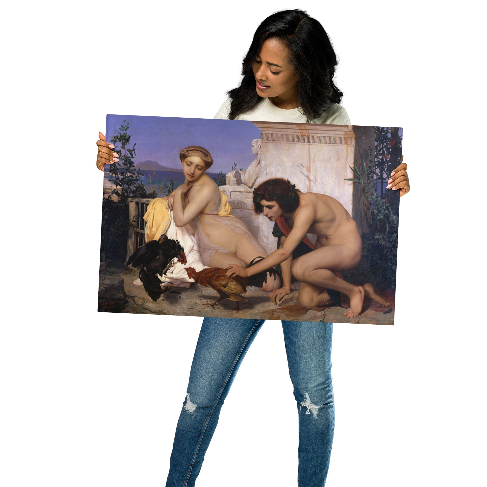 Metal prints Jean Léon Gérôme French 1824 1904 Young Greeks Attending a Cock Fight 1846