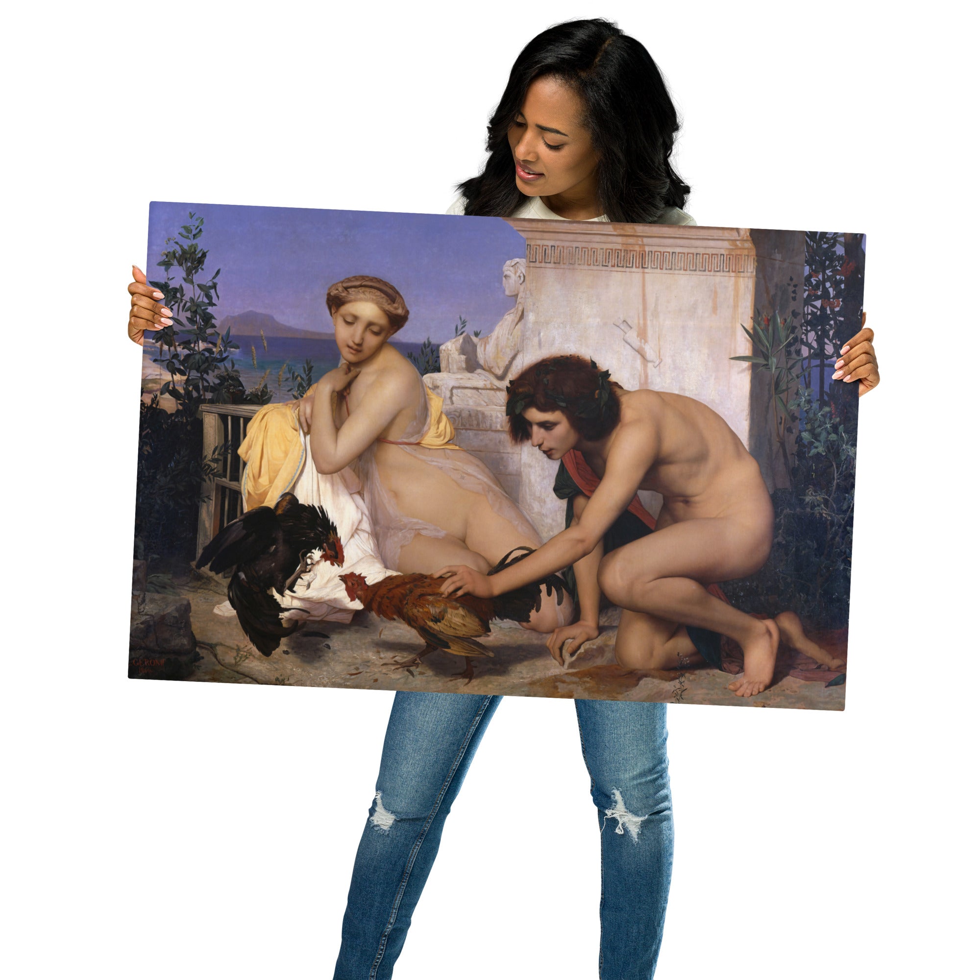 Metal prints Jean Léon Gérôme French 1824 1904 Young Greeks Attending a Cock Fight 1846