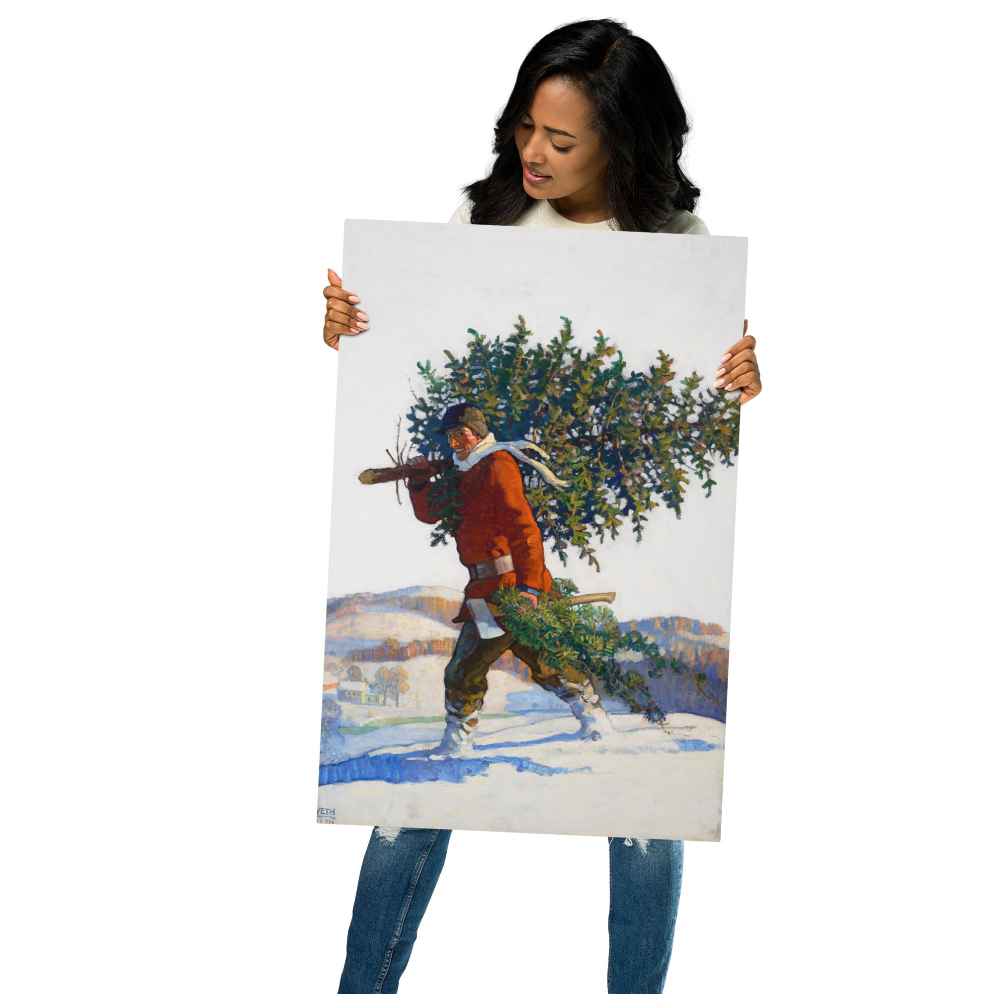 Metal prints N.C.Wyeth American 1882 1945 Christmas Tree–Chadds Ford 1922