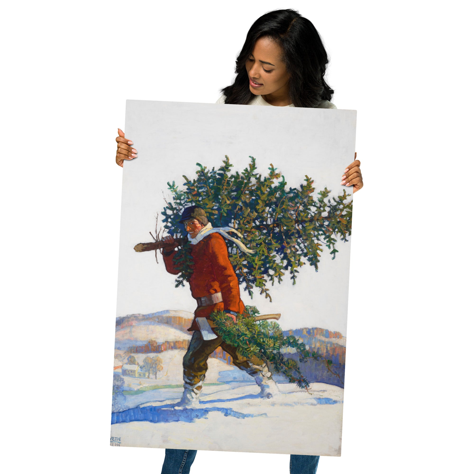 Metal prints N.C.Wyeth American 1882 1945 Christmas Tree–Chadds Ford 1922