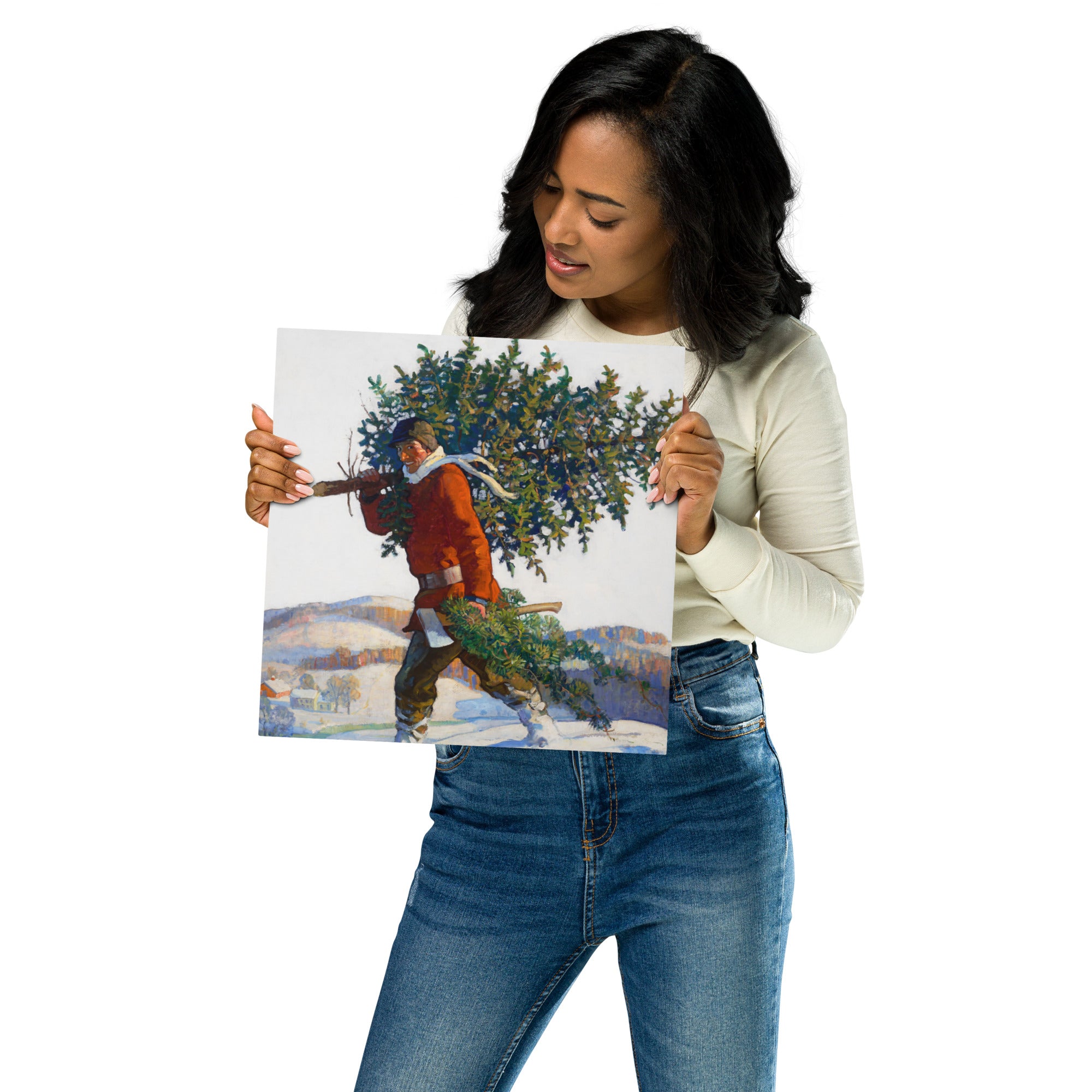 Metal prints N.C.Wyeth American 1882 1945 Christmas Tree–Chadds Ford 1922