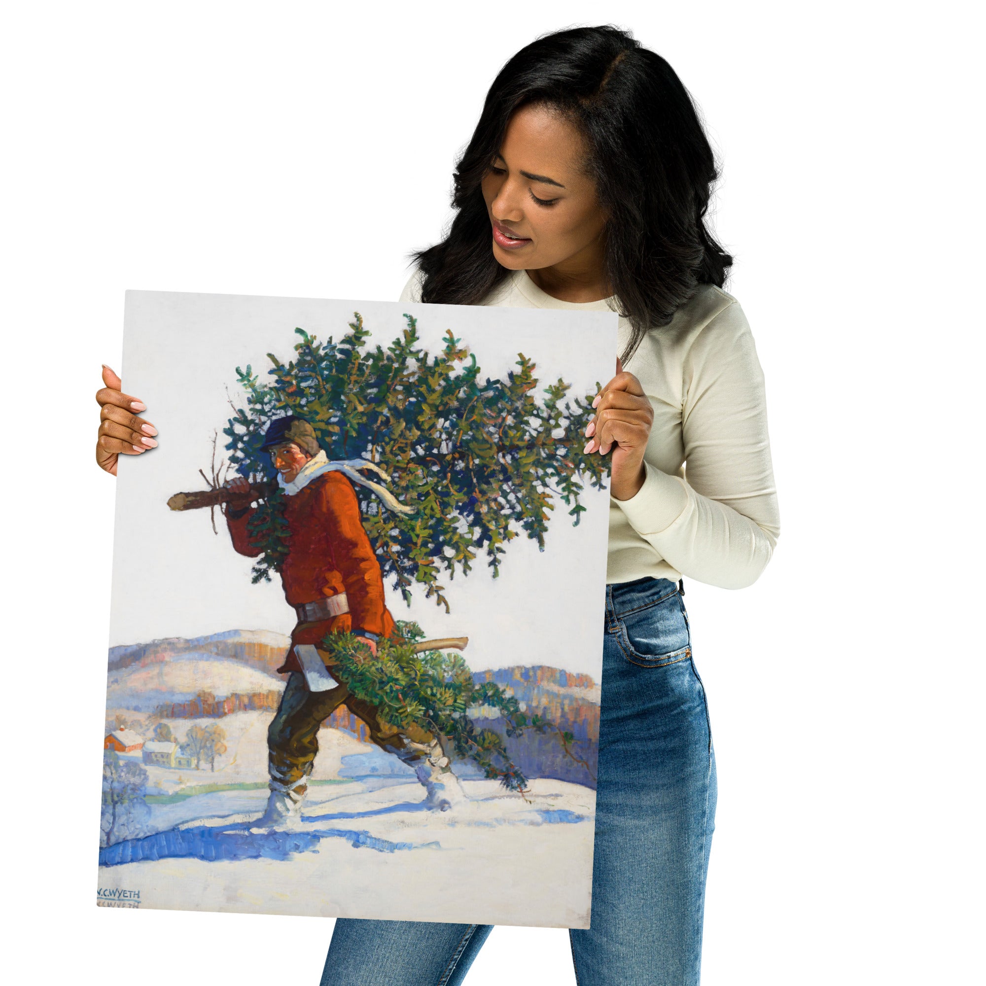 Metal prints N.C.Wyeth American 1882 1945 Christmas Tree–Chadds Ford 1922