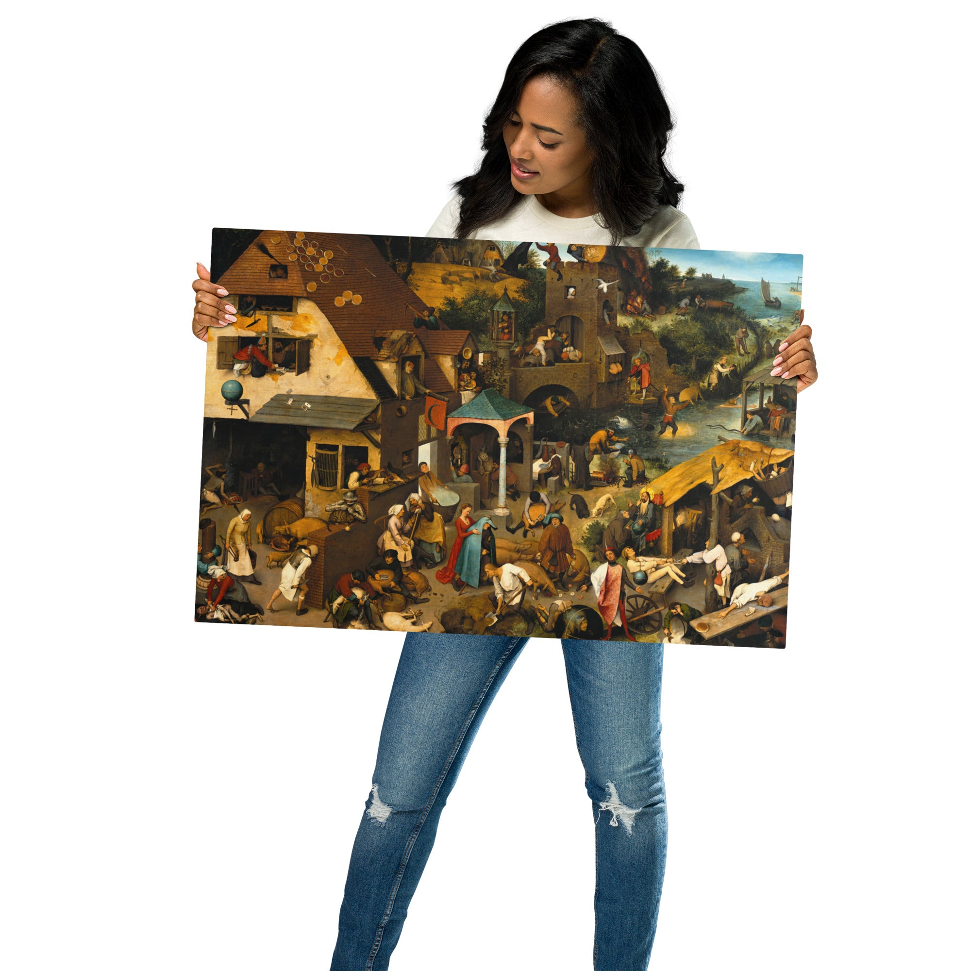 Metal prints Pieter Bruegel The Elder Flemish, 1525 1569 Netherlandish Proverbs 1559