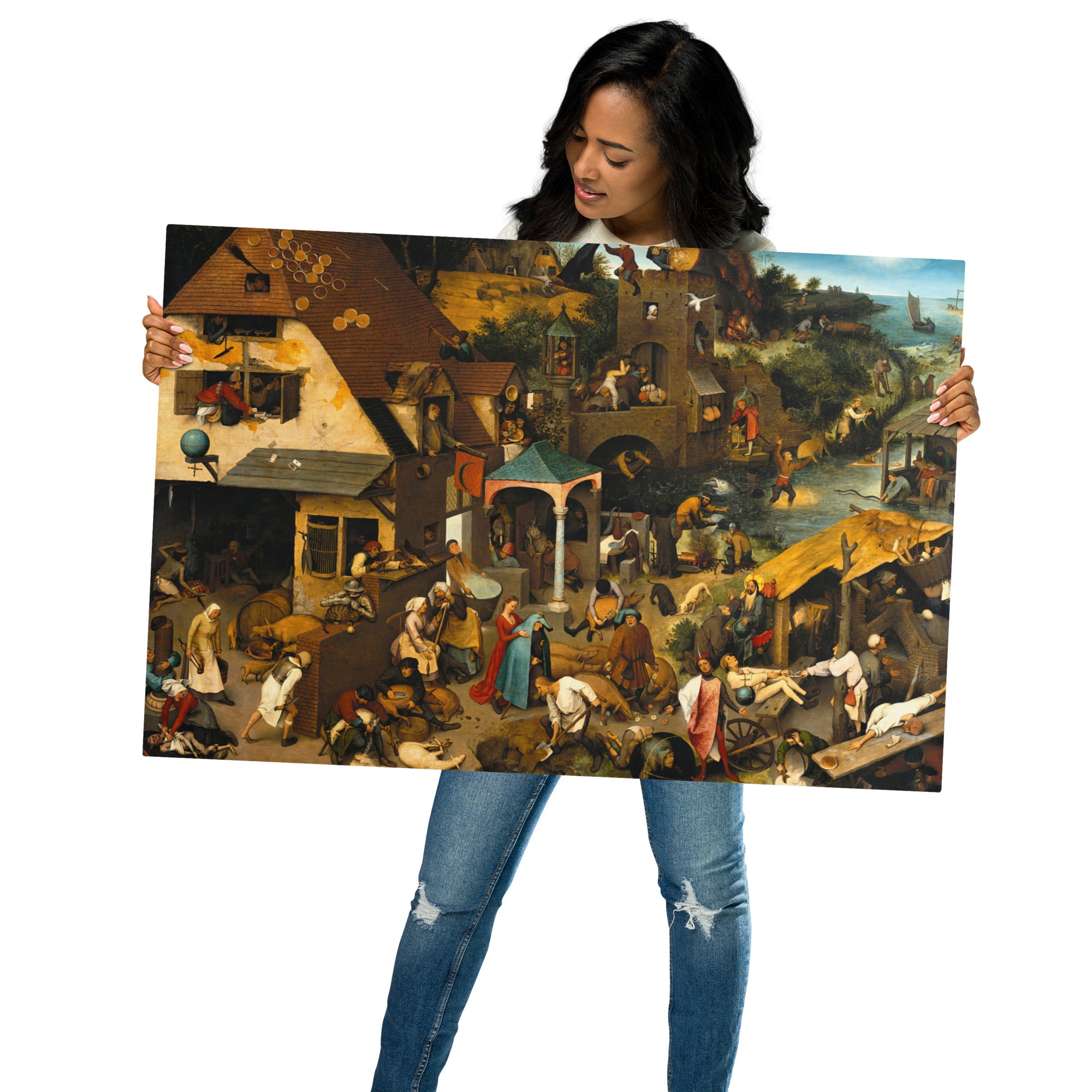 Metal prints Pieter Bruegel The Elder Flemish, 1525 1569 Netherlandish Proverbs 1559
