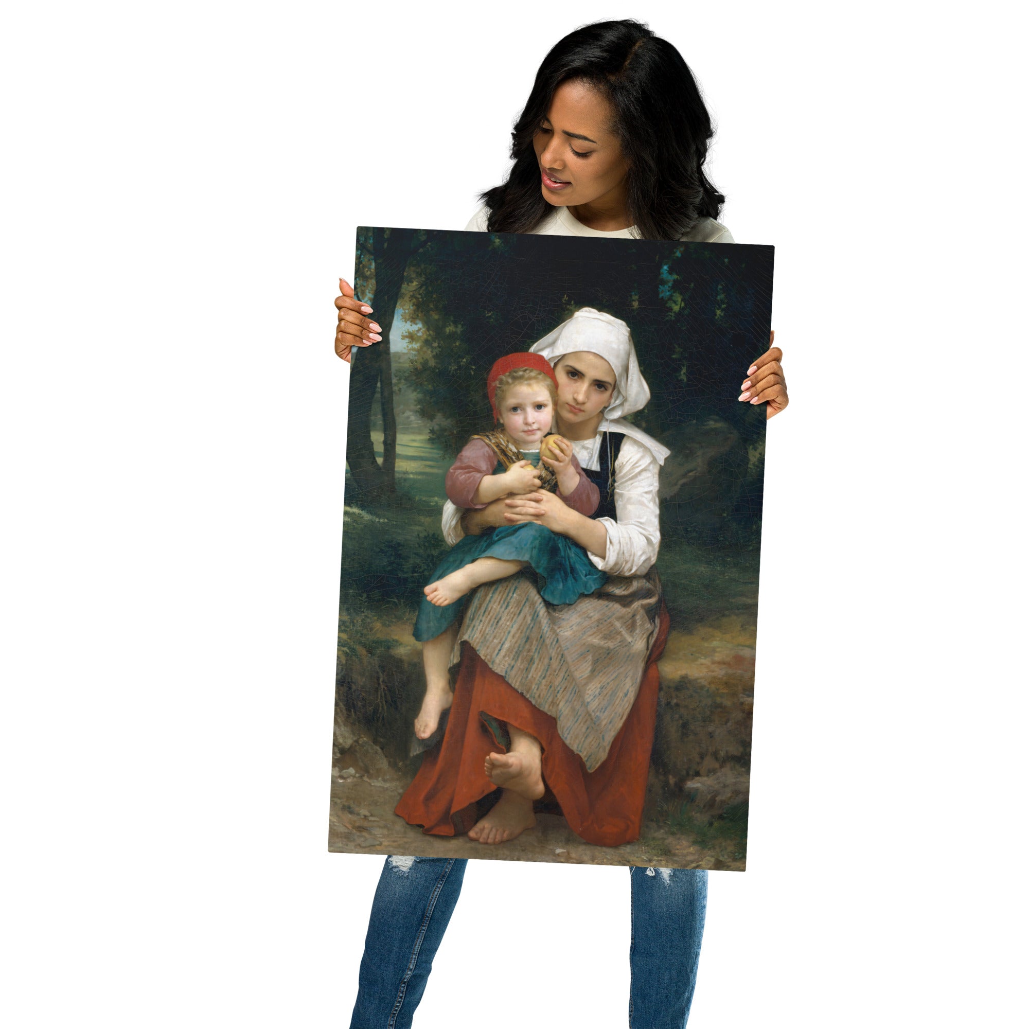 Metal prints William Bouguereau French 1825 1905 Breton Brother and Sister 1871