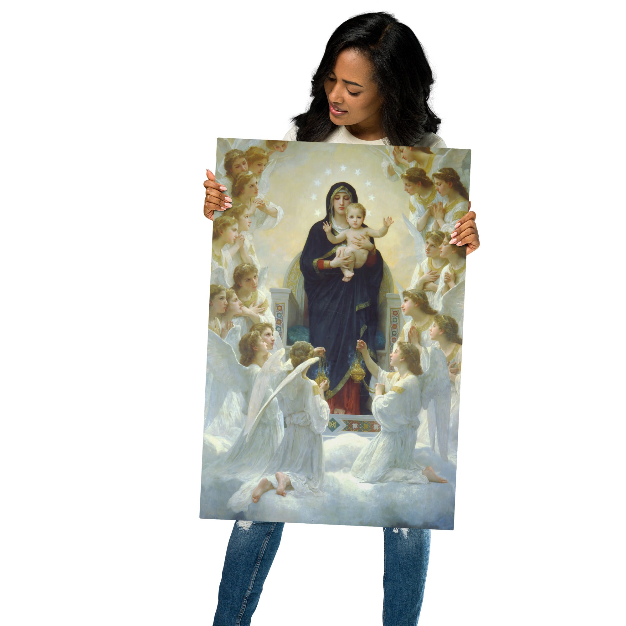 Metal prints William Bouguereau French 1825 1905 The Virgin With Angels 1900