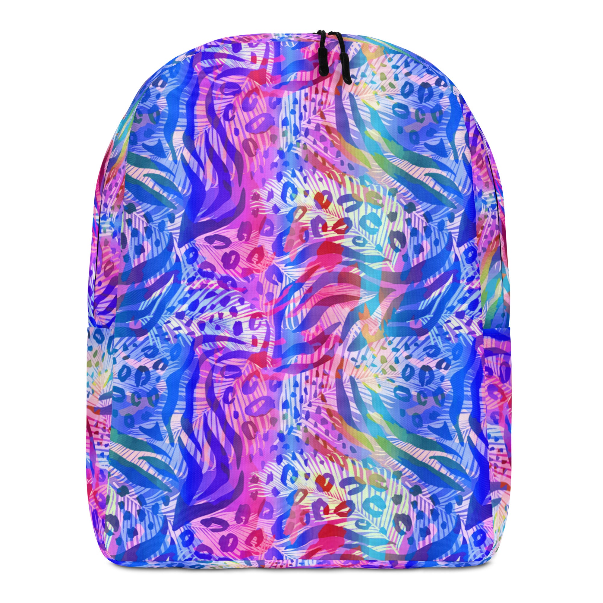 Minimalist Backpack Animal print summer Blue,Pink with Yellow