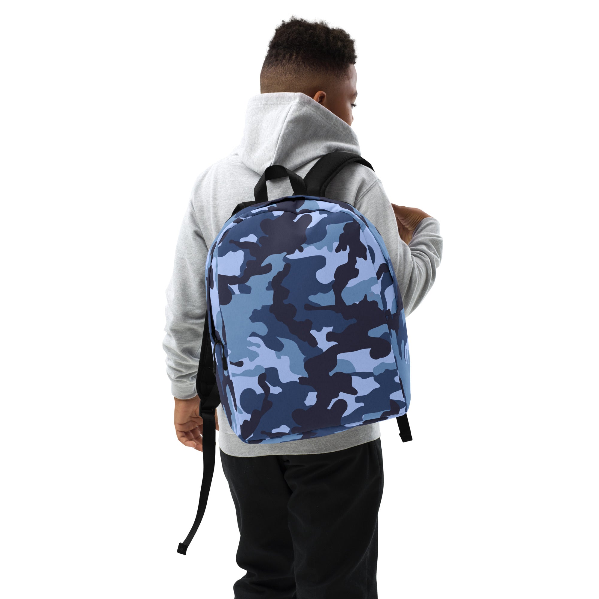 Minimalist Backpack Camo Blue And Black