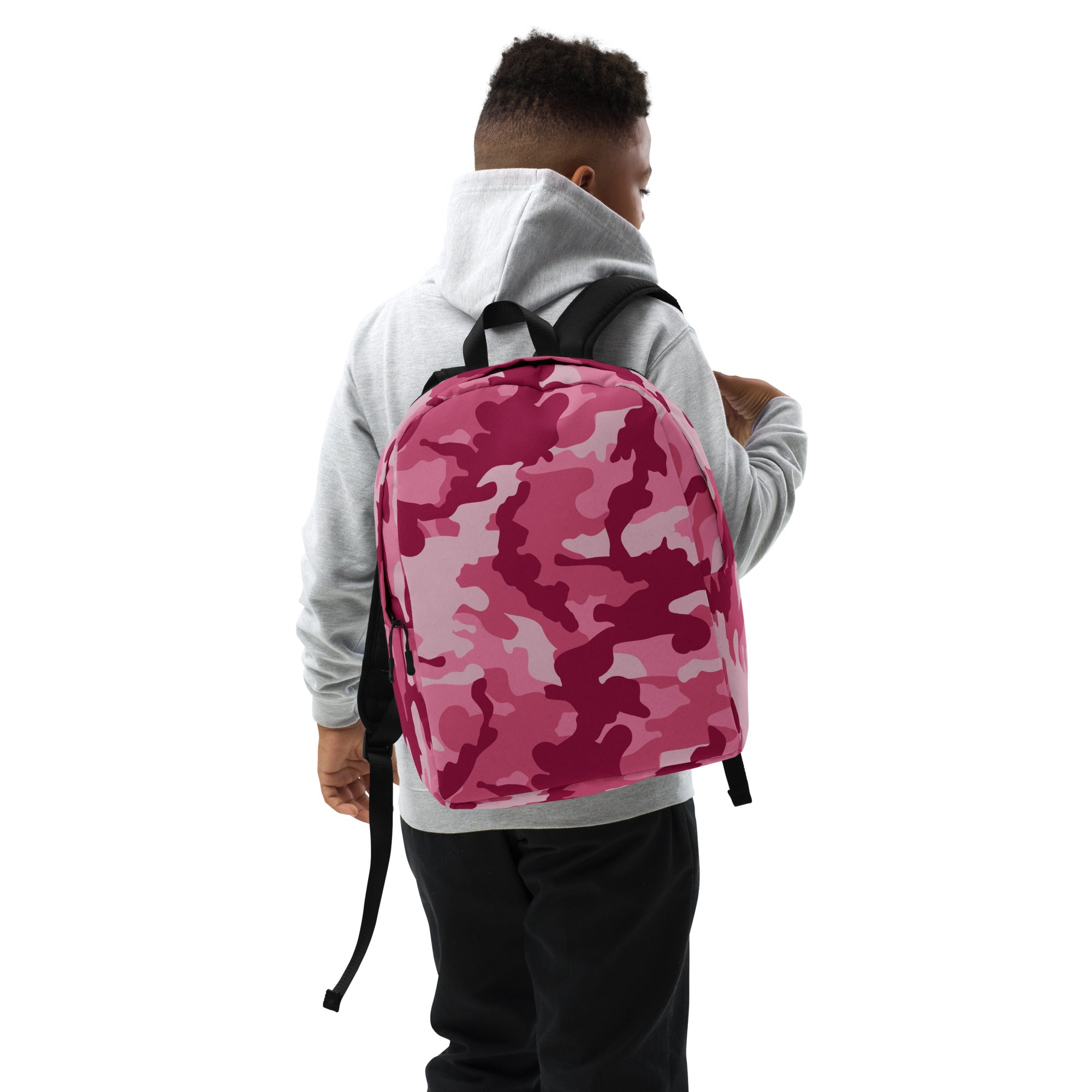 Minimalist Backpack Camo Dark Pink