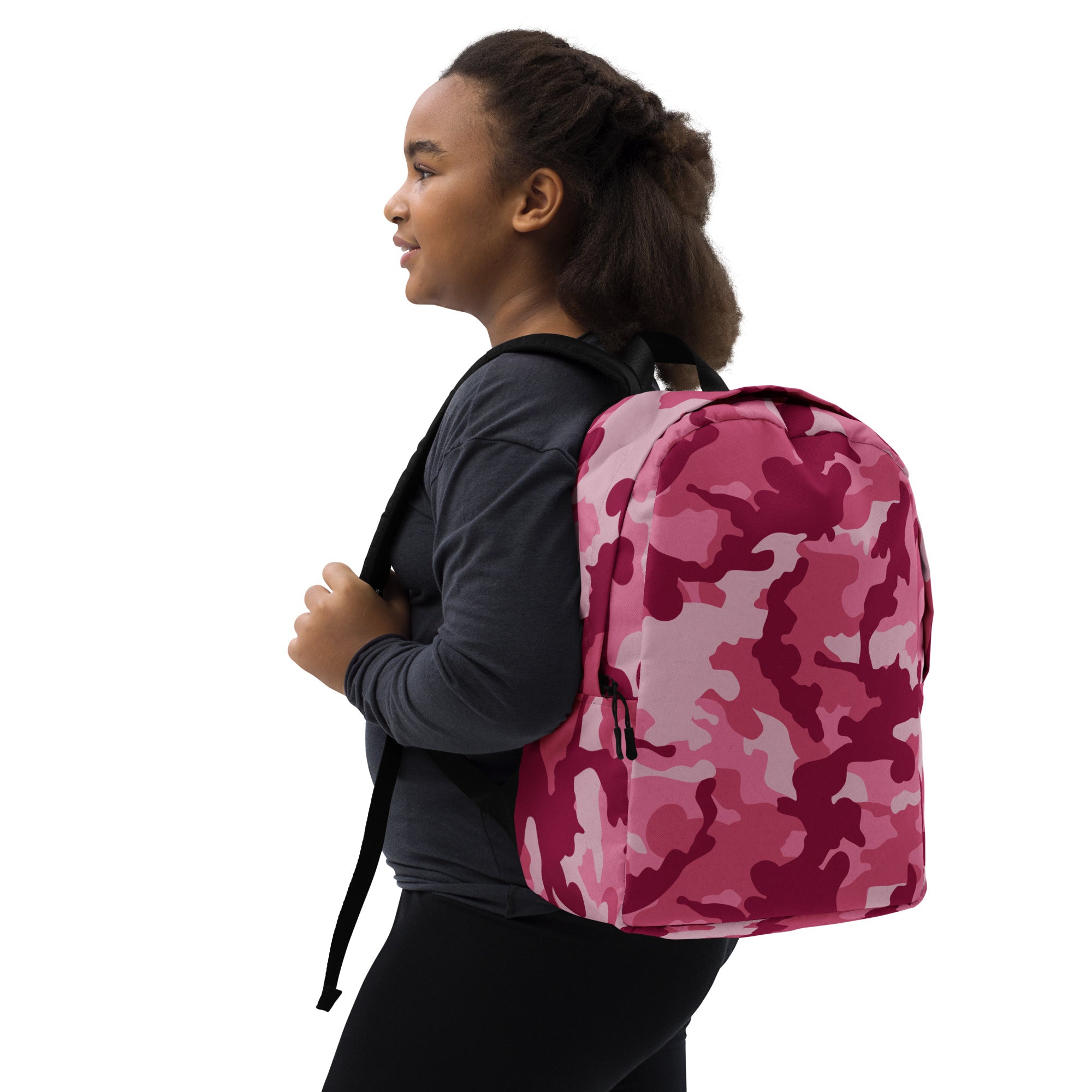Minimalist Backpack Camo Dark Pink