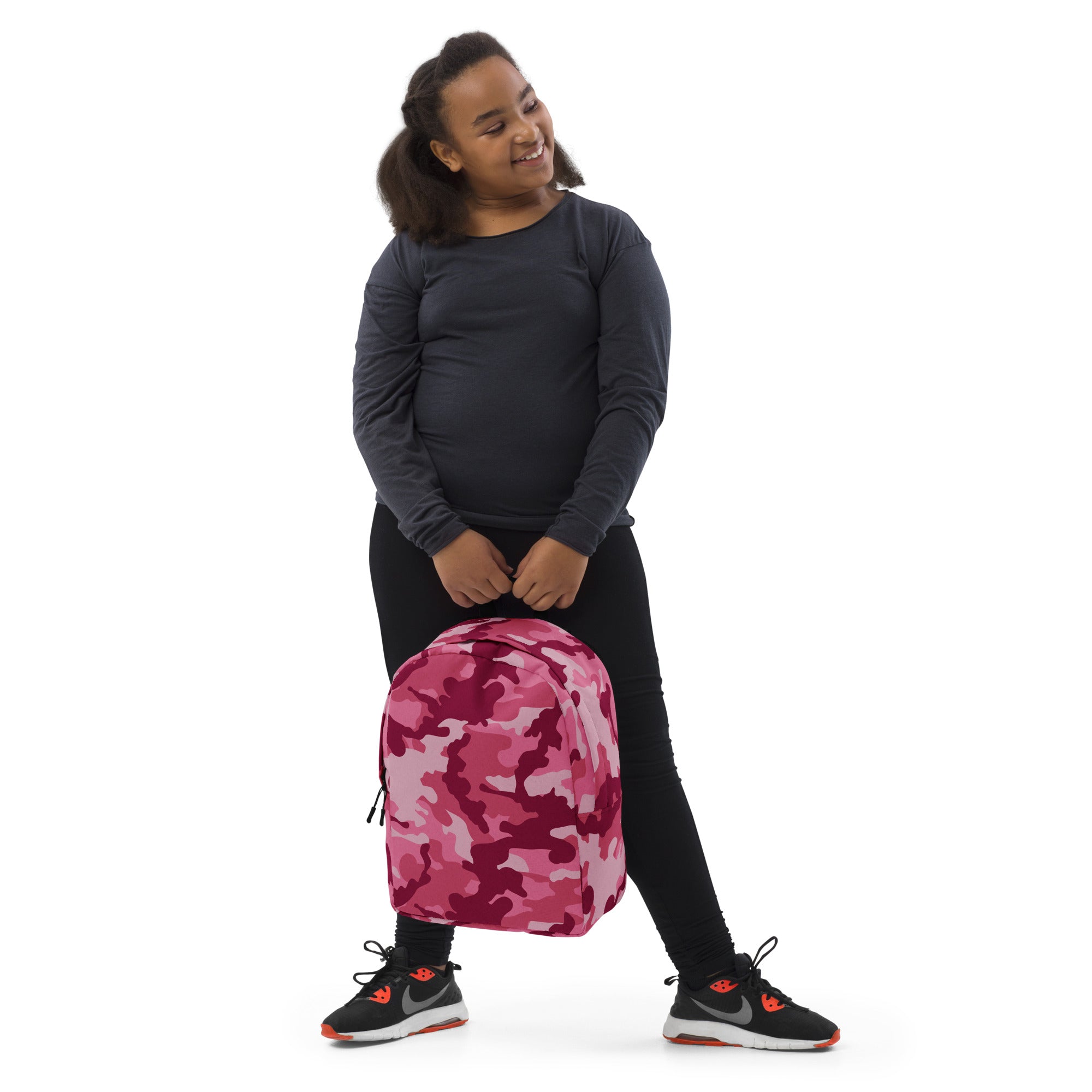 Minimalist Backpack Camo Dark Pink