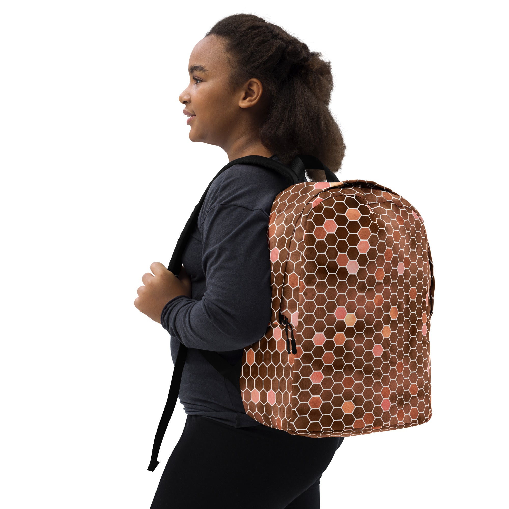 Minimalist Backpack Honeycomb Brown