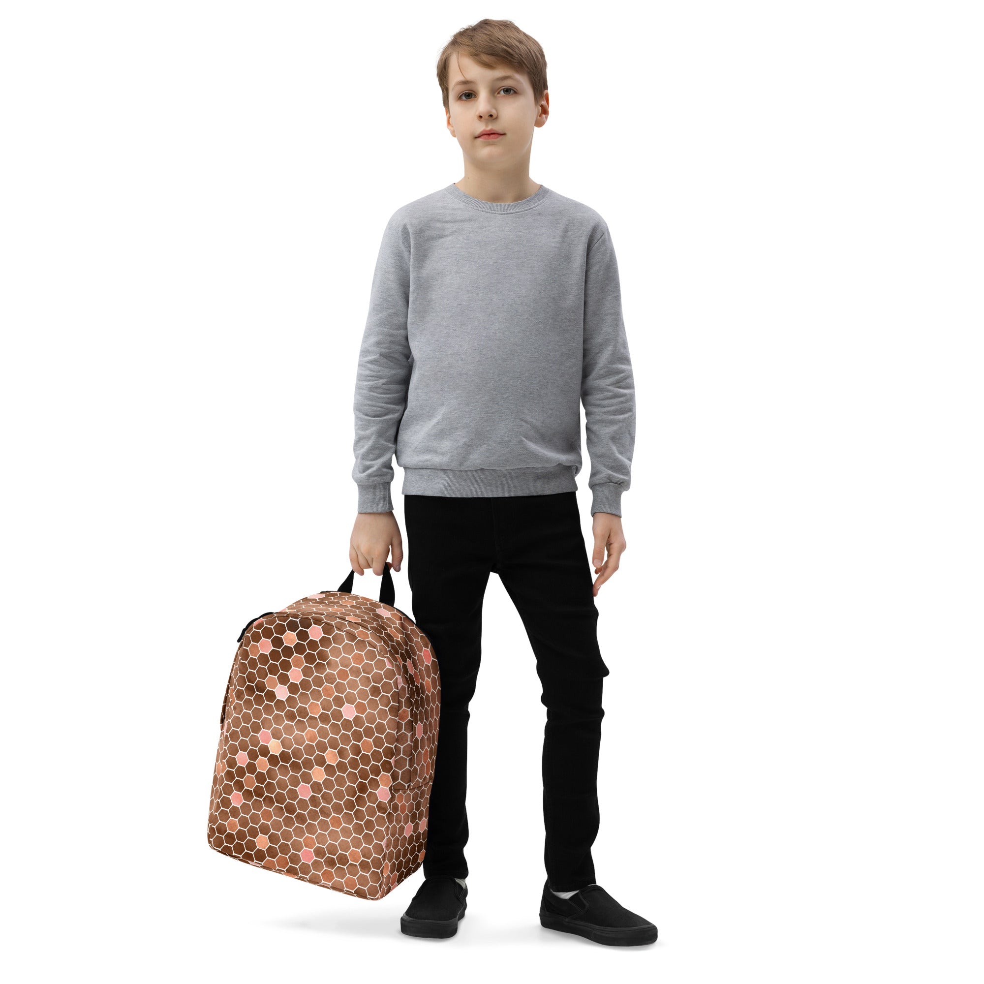 Minimalist Backpack Honeycomb Brown