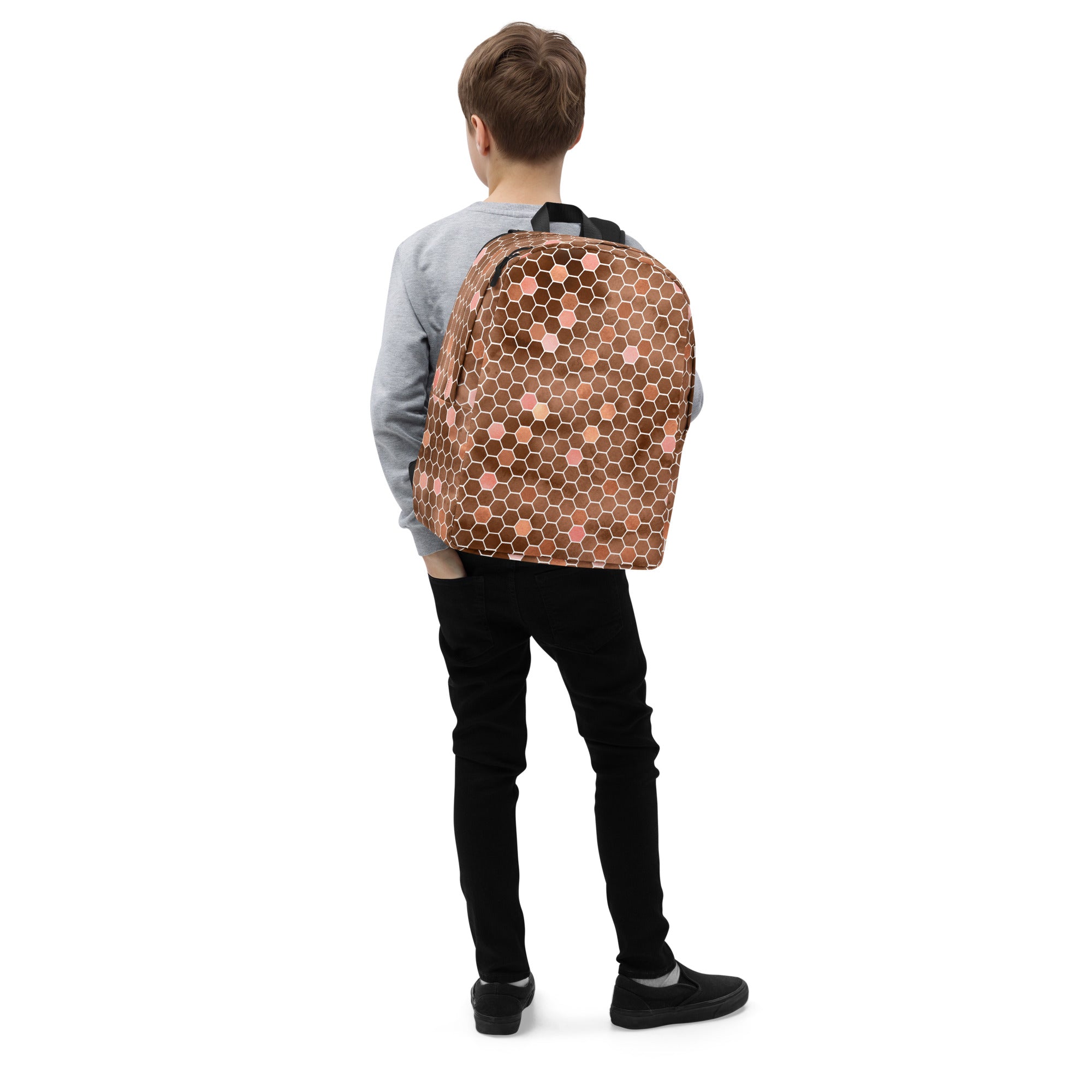 Minimalist Backpack Honeycomb Brown