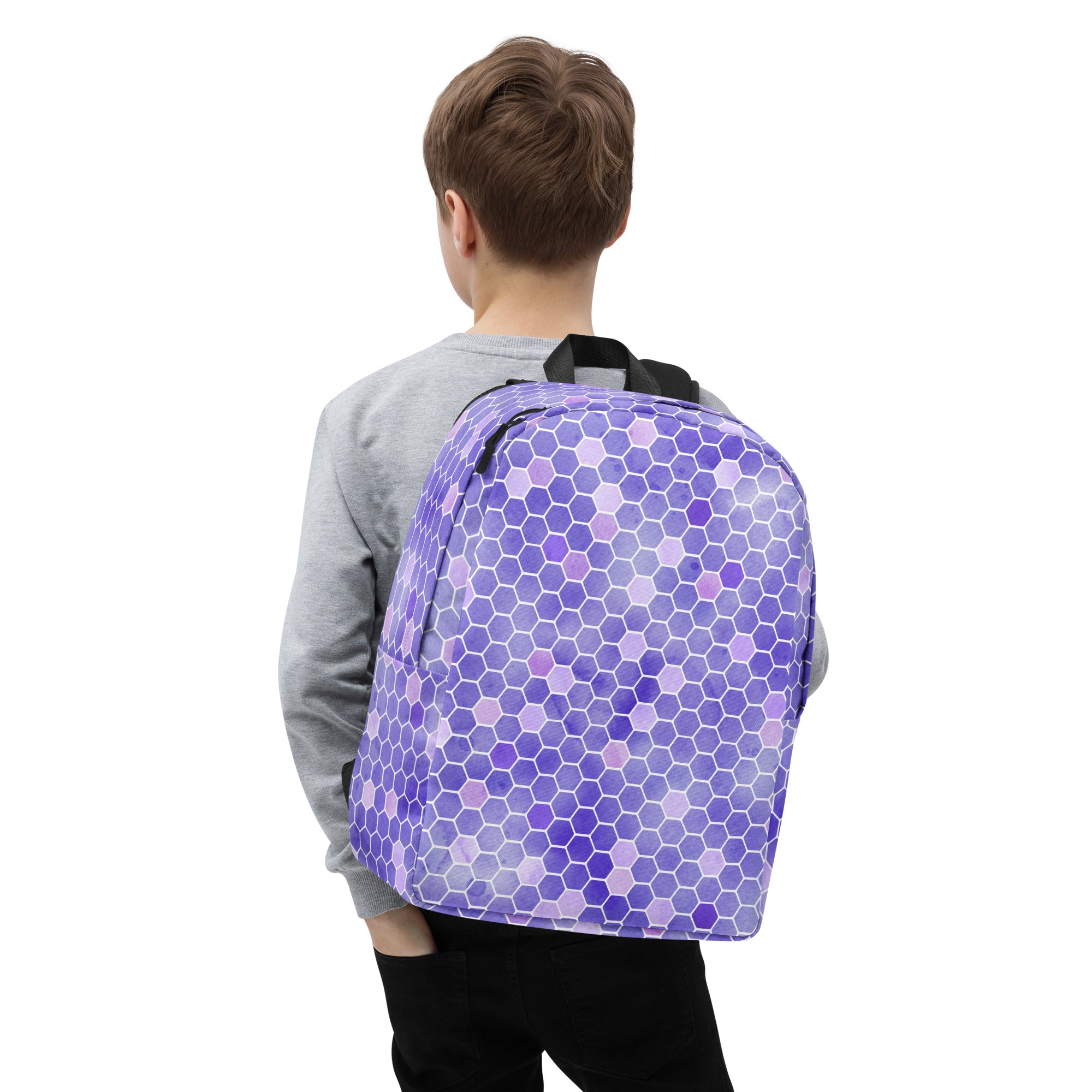 Minimalist Backpack Honeycomb Purple