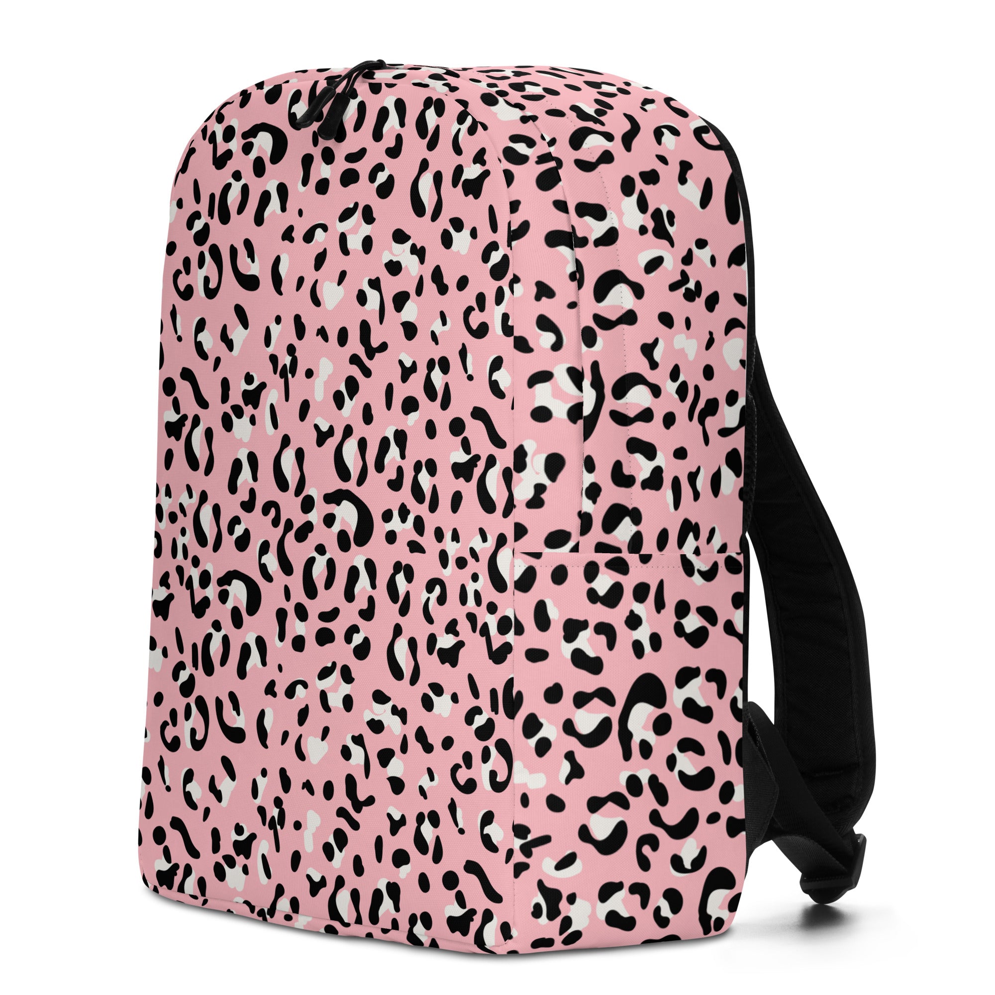 Minimalist Backpack Leopard print Baby Pink