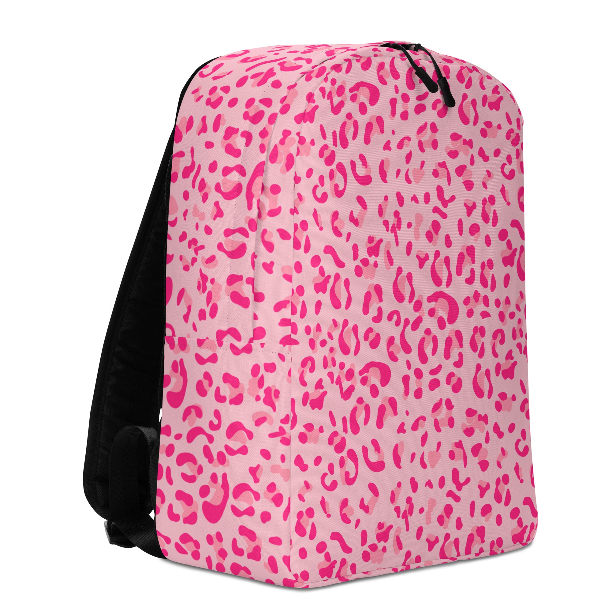 Minimalist Backpack Leopard Print Light Light Pink