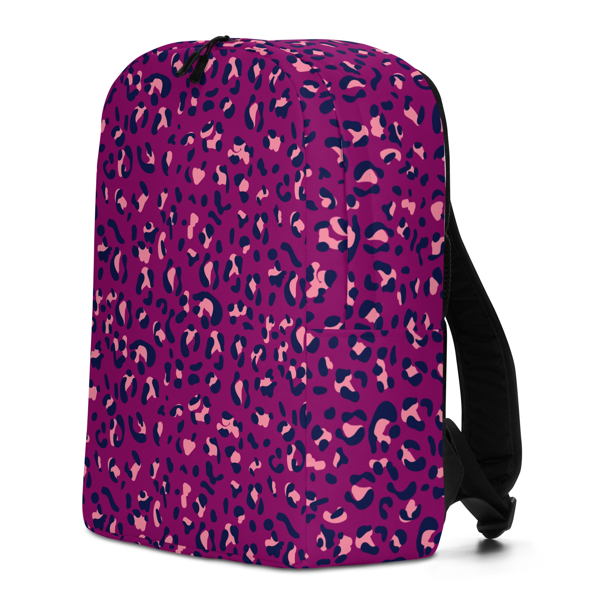 Minimalist Backpack Leopard Print Purple