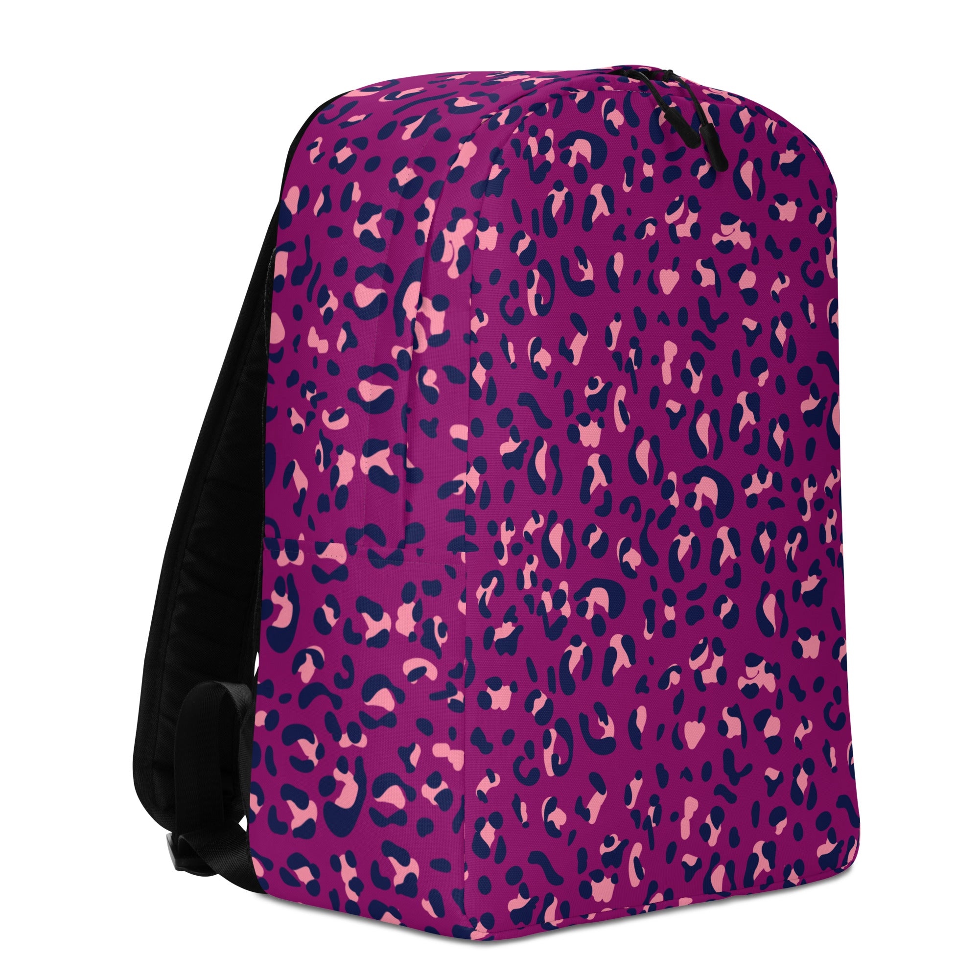 Minimalist Backpack Leopard Print Purple