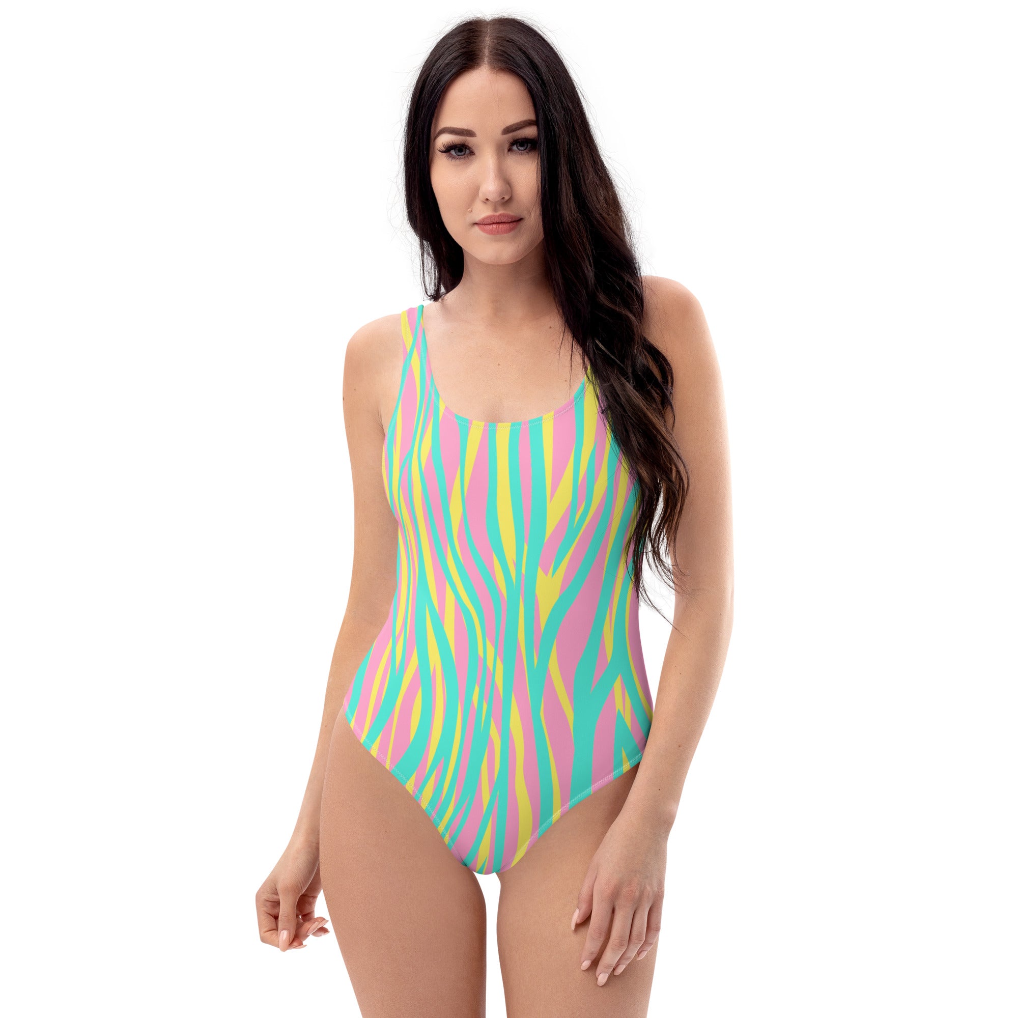 One Piece Swimsuit Funky Zebra Pink