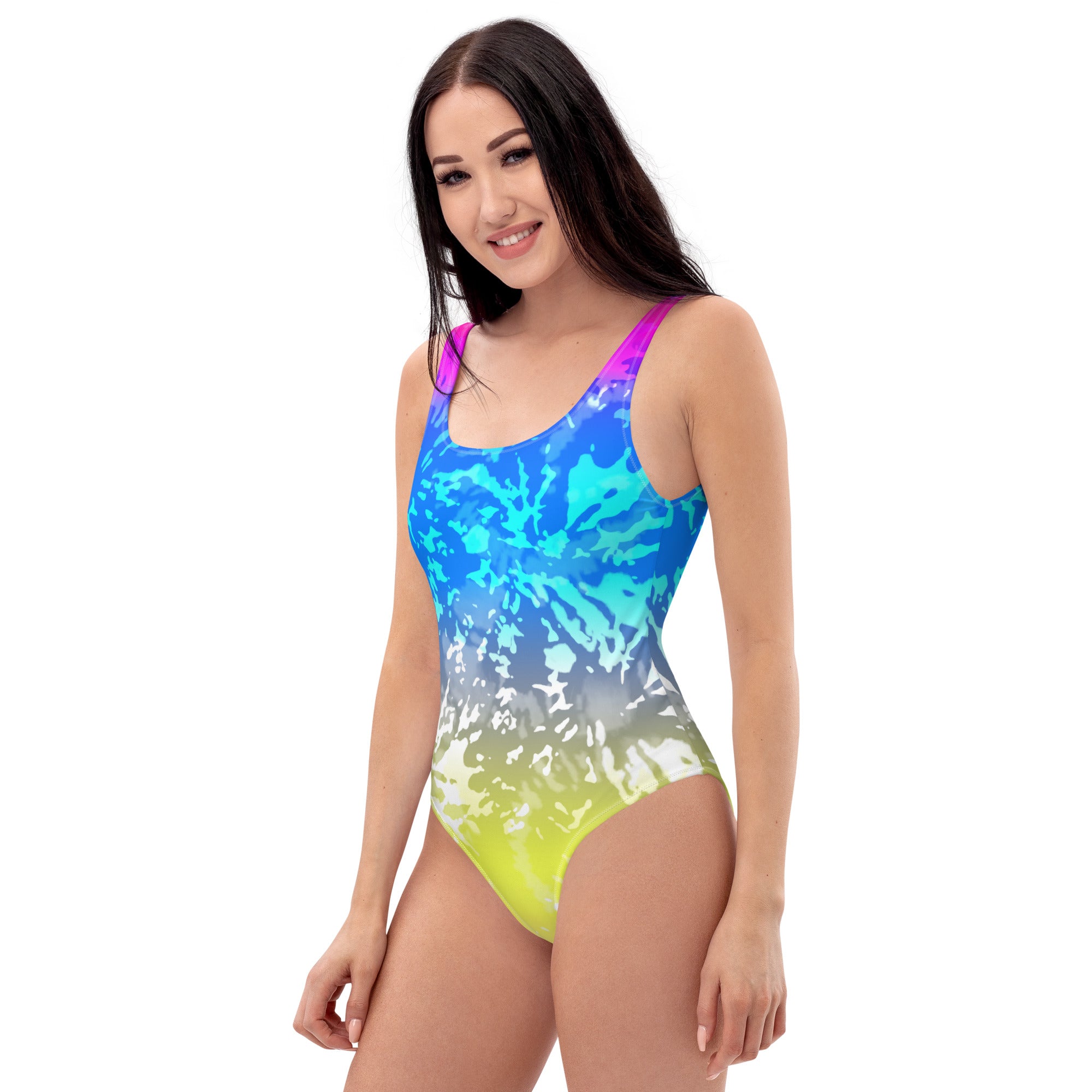 One Piece Swimsuit Tie Dye multicolour splashes