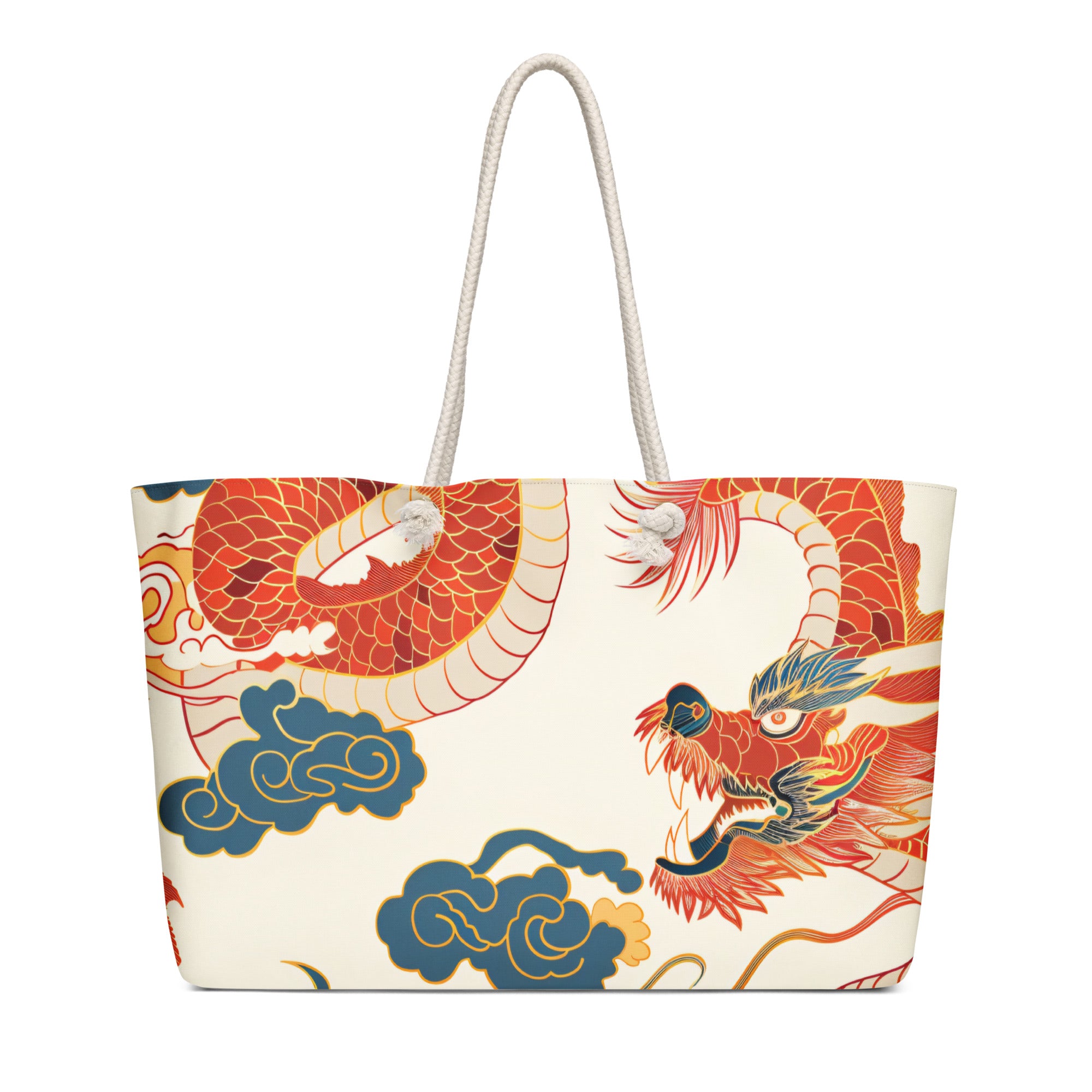 Oversized weekender bag Japanese Dragon Art