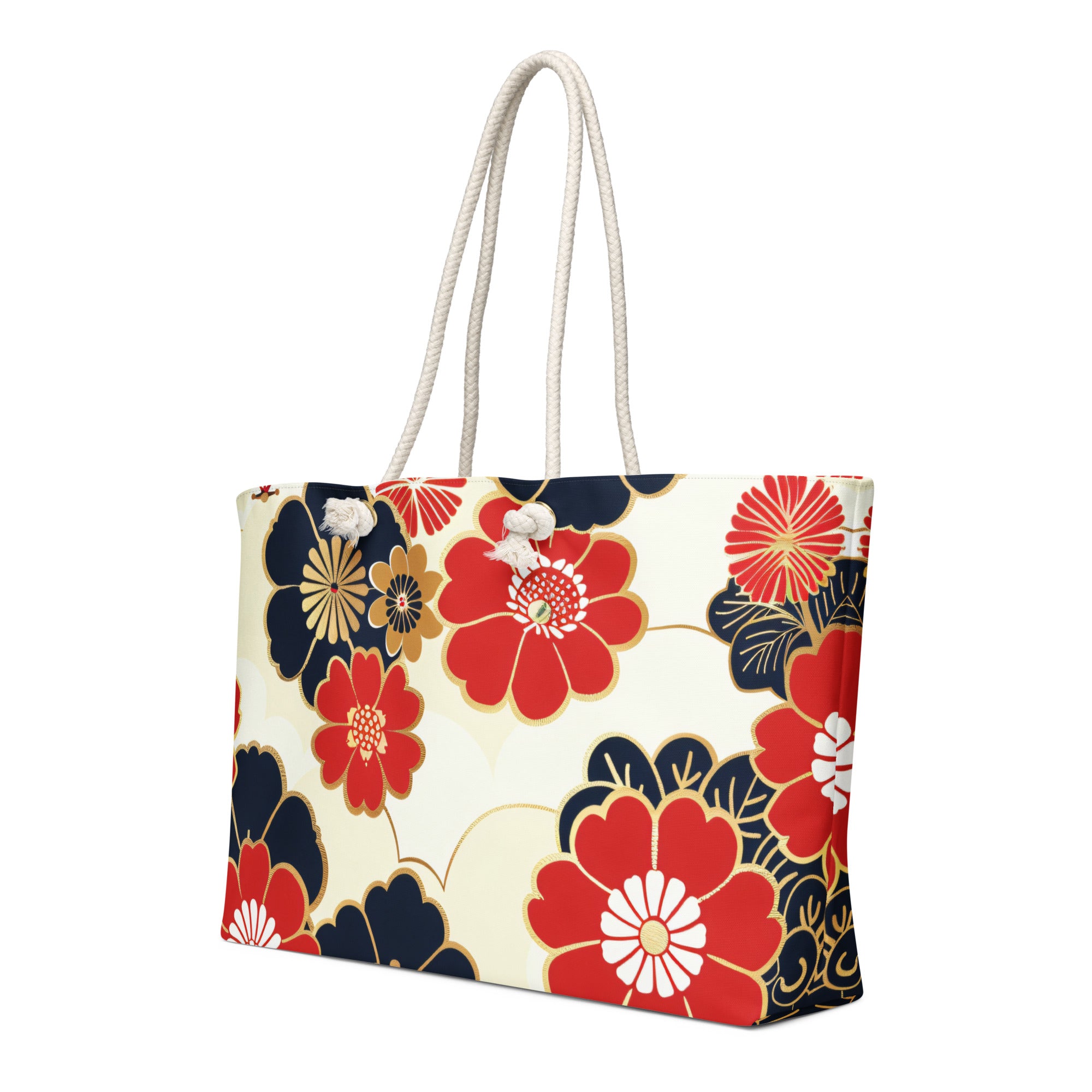 Oversized weekender bag Japanese Sakura Art