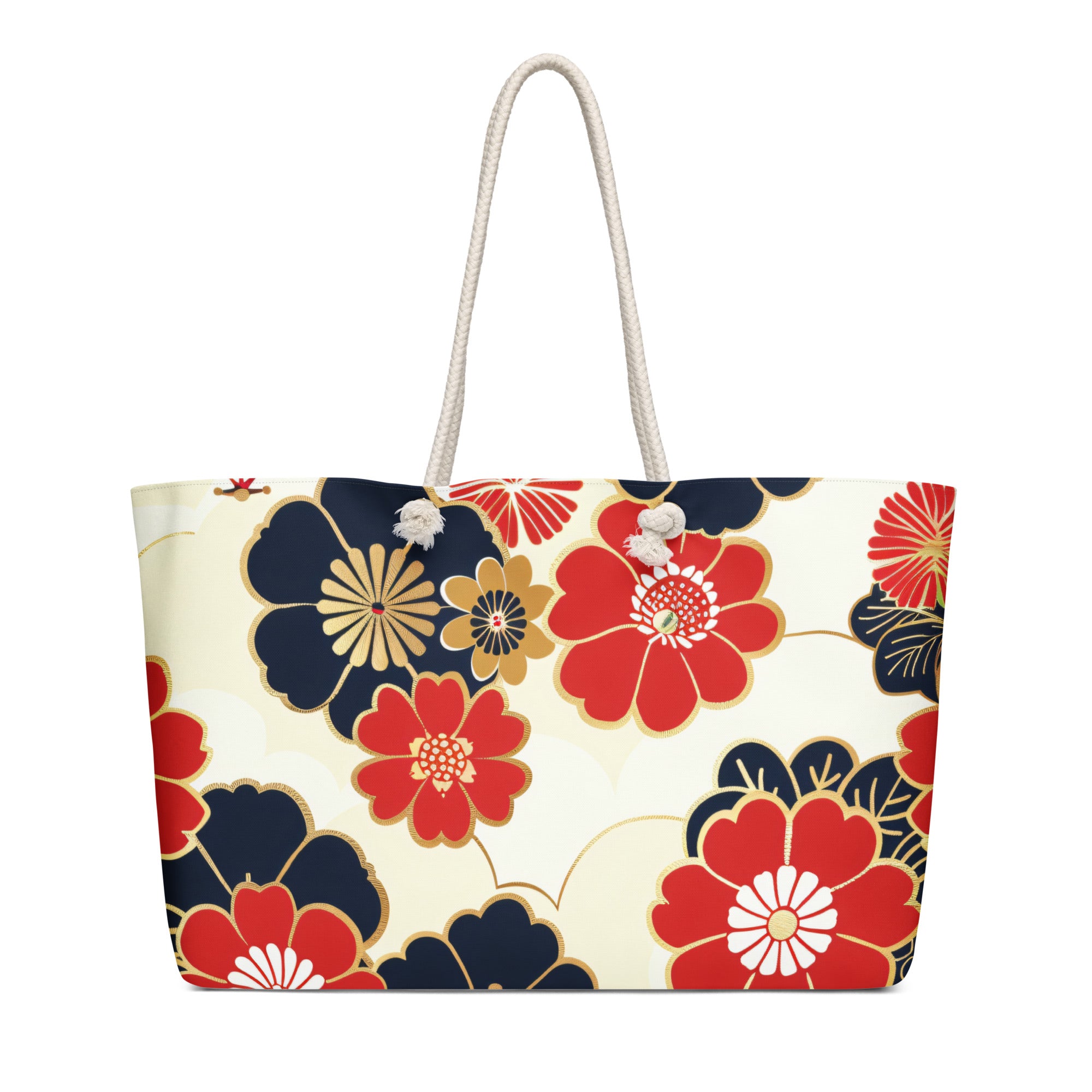 Oversized weekender bag Japanese Sakura Art