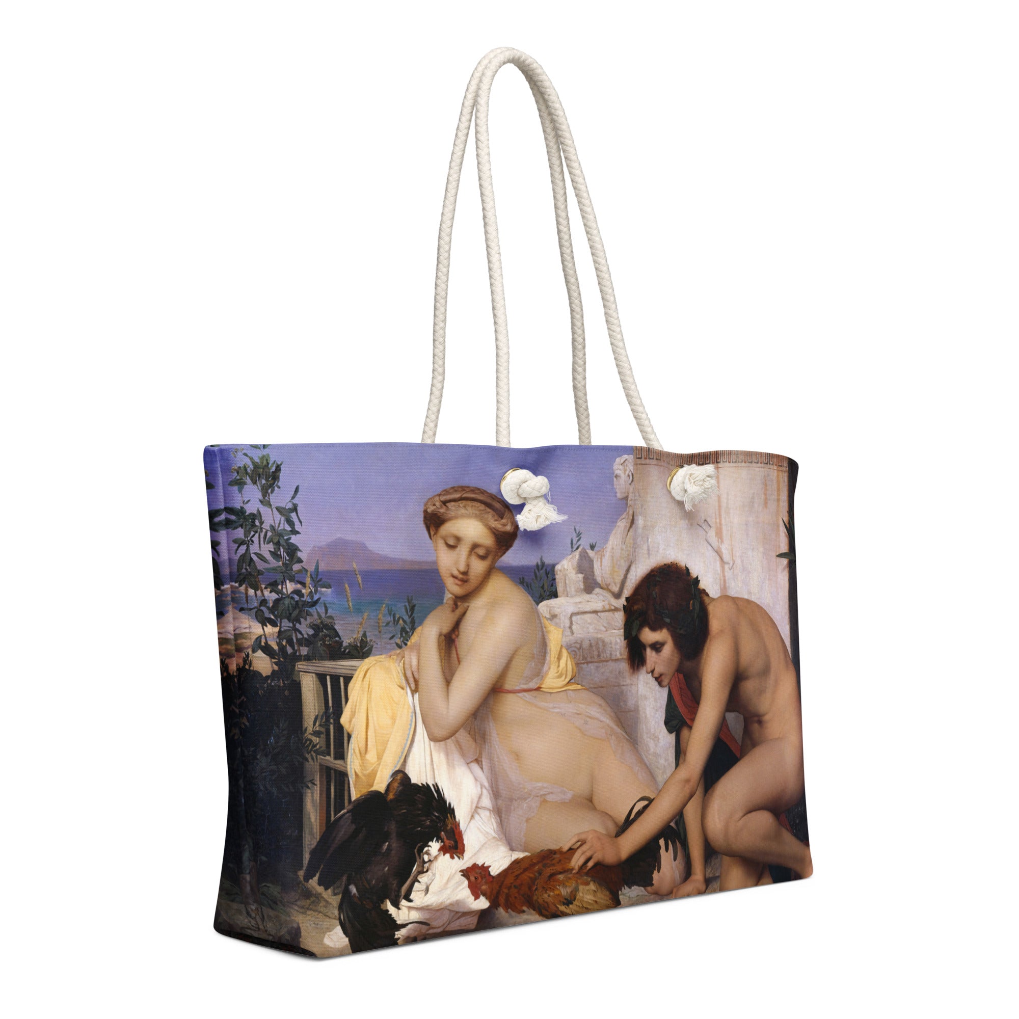 Oversized weekender bag Young Greeks attending a Cock Fight