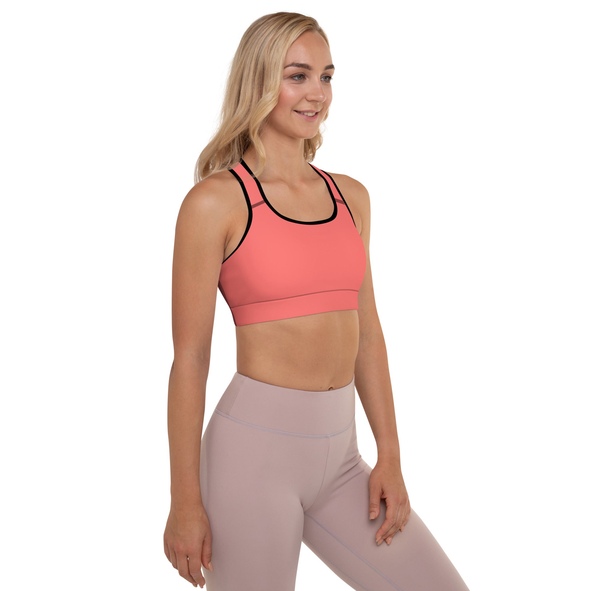 Padded Sports Bra Coral
