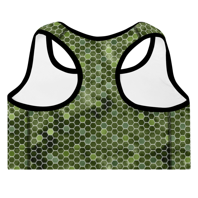 Padded Sports Bra Honeycomb Green