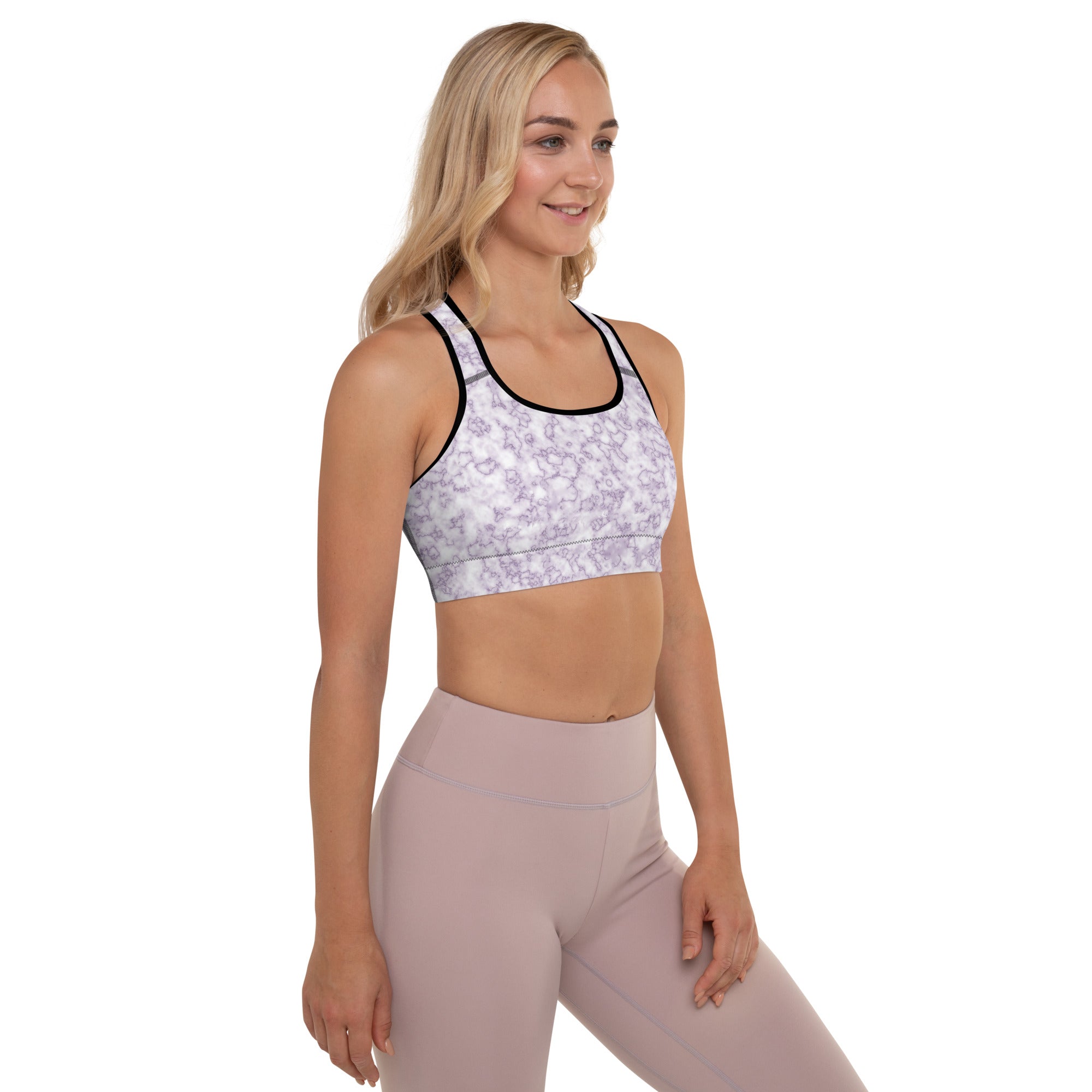 Padded Sports Bra Marble Purple
