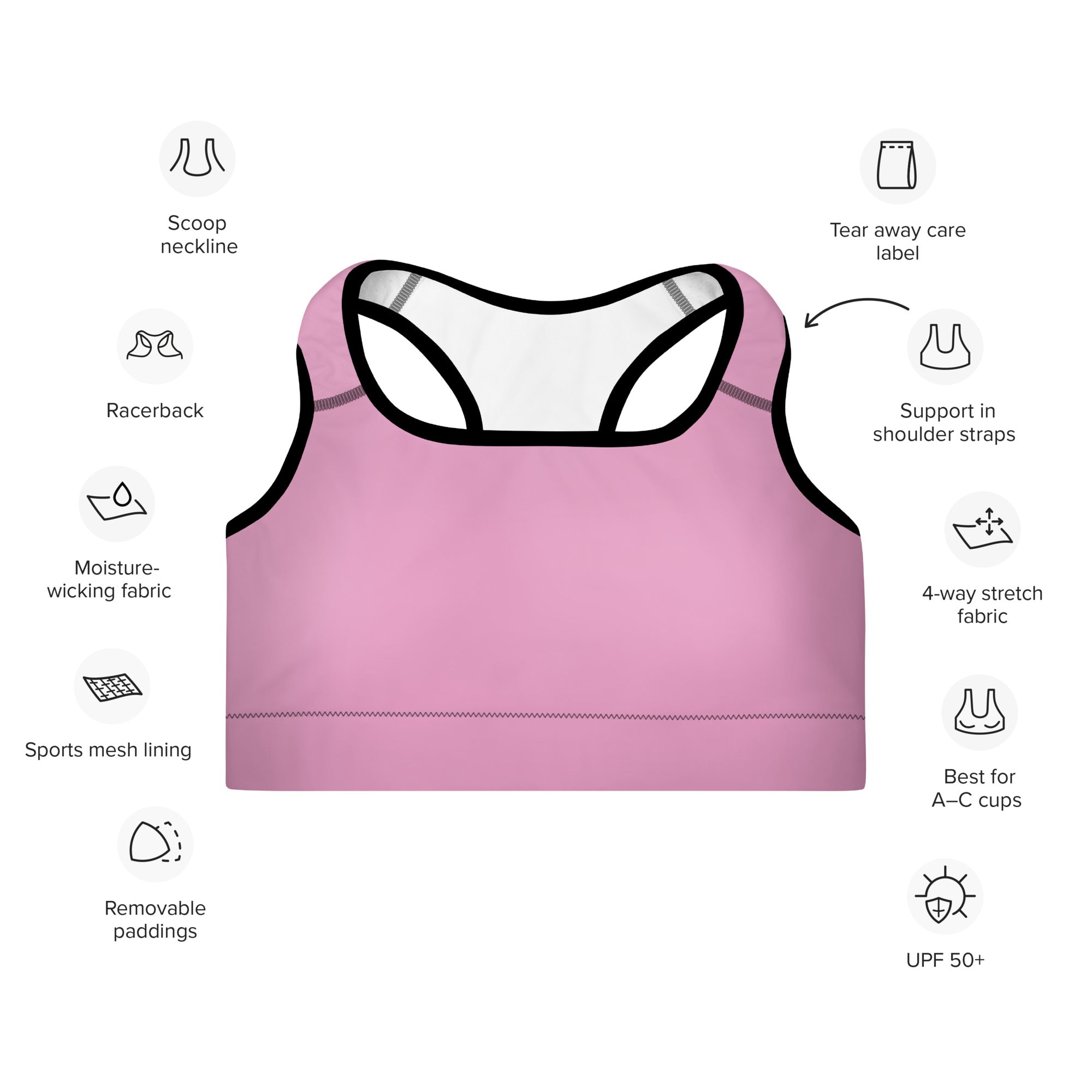 Padded Sports Bra Pink
