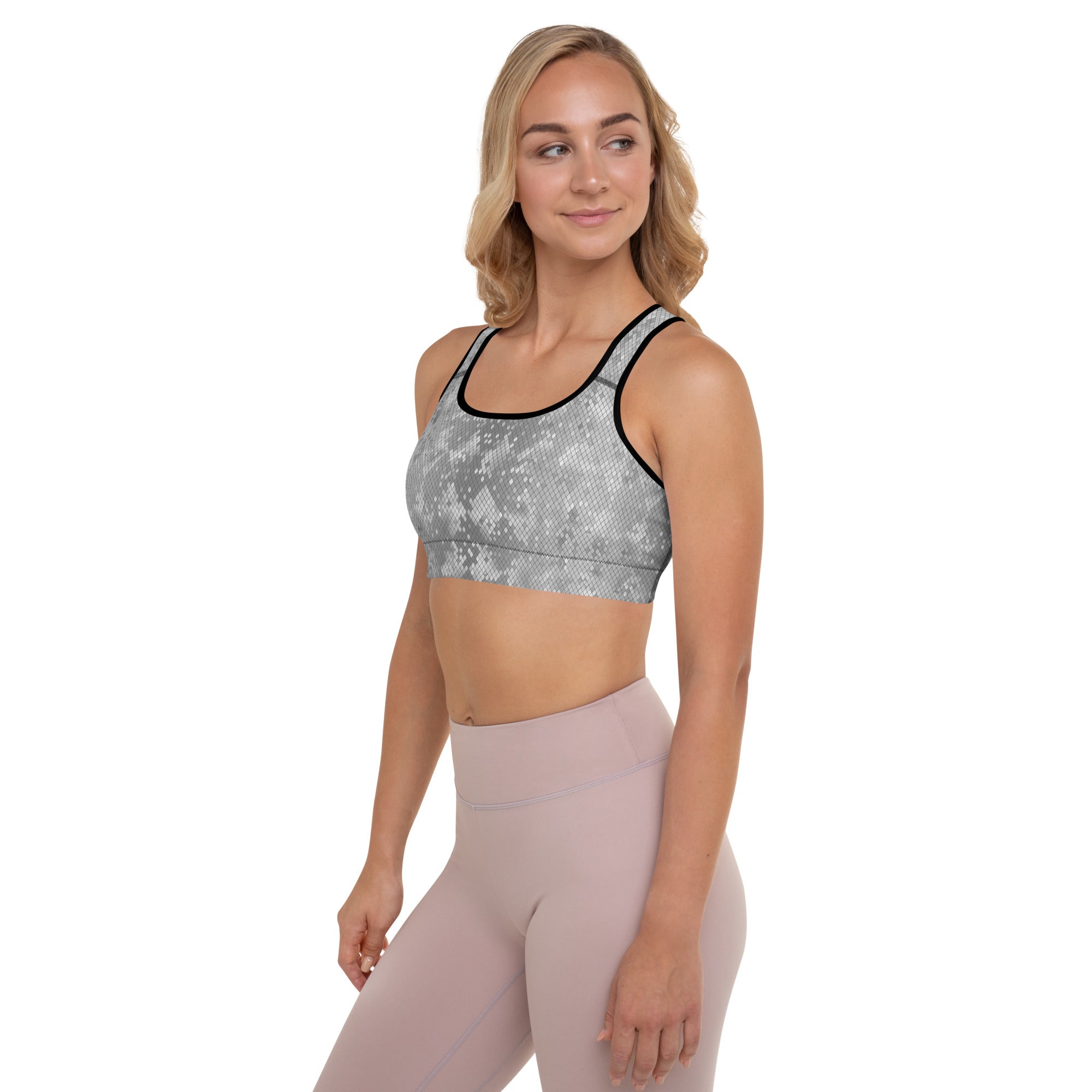 Padded Sports Bra Snake print Grey