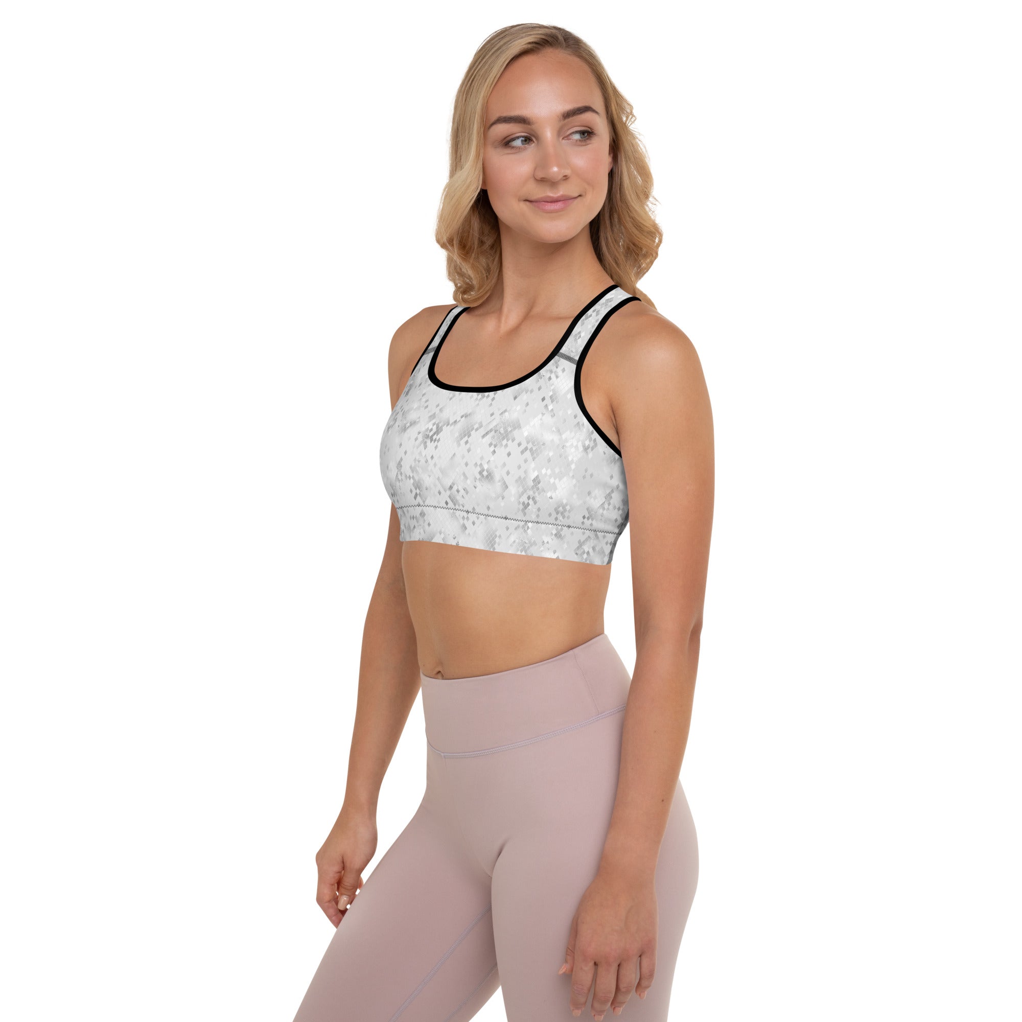 Padded Sports Bra Snake print White