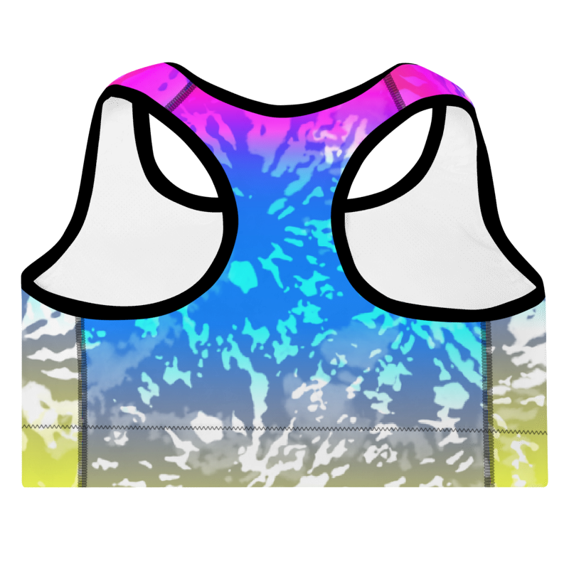 Padded Sports Bra Tie dye multicolor splashes