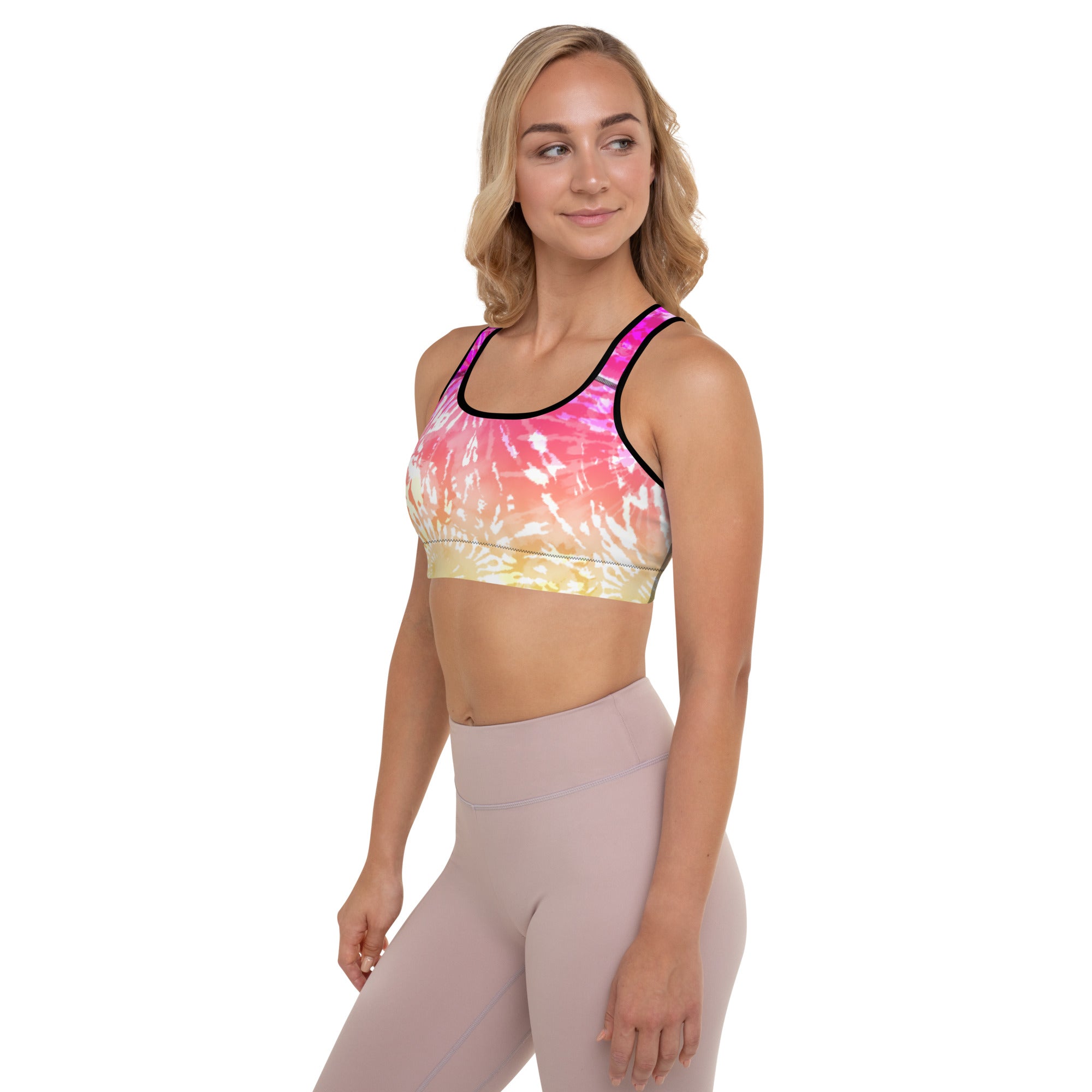 Padded Sports Bra Tie dye spirals