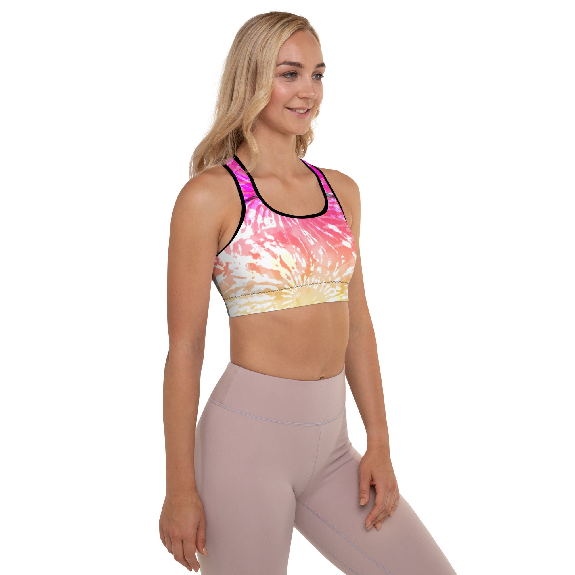Padded Sports Bra Tie dye spirals