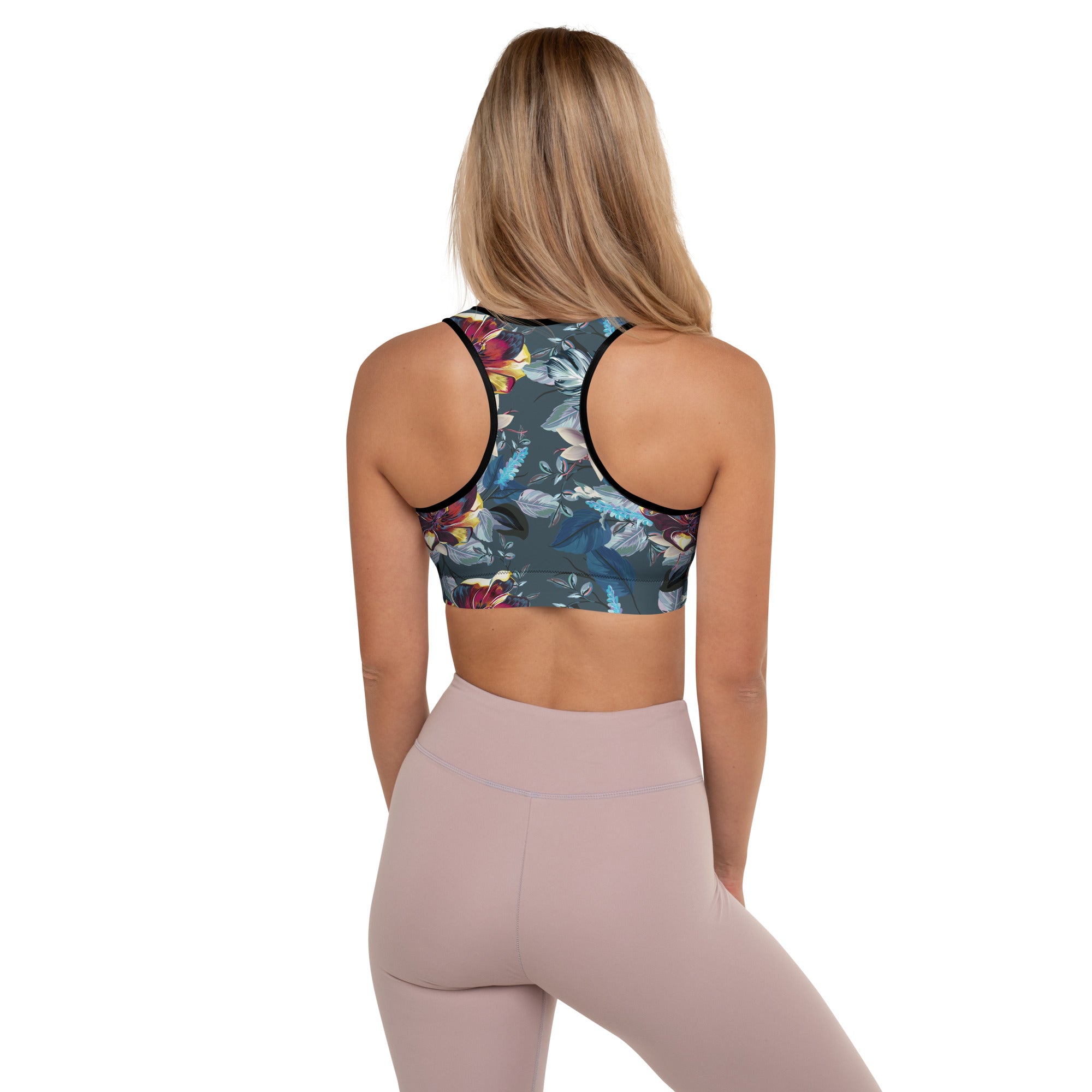 Padded Sports Bra Tulip Flowers