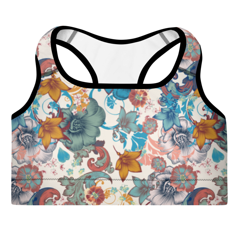 Padded Sports Bra Vintage Flowers