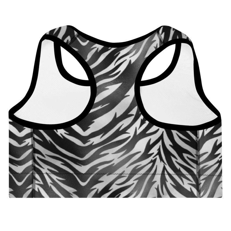 Padded Sports Bra Zebra print Black and White