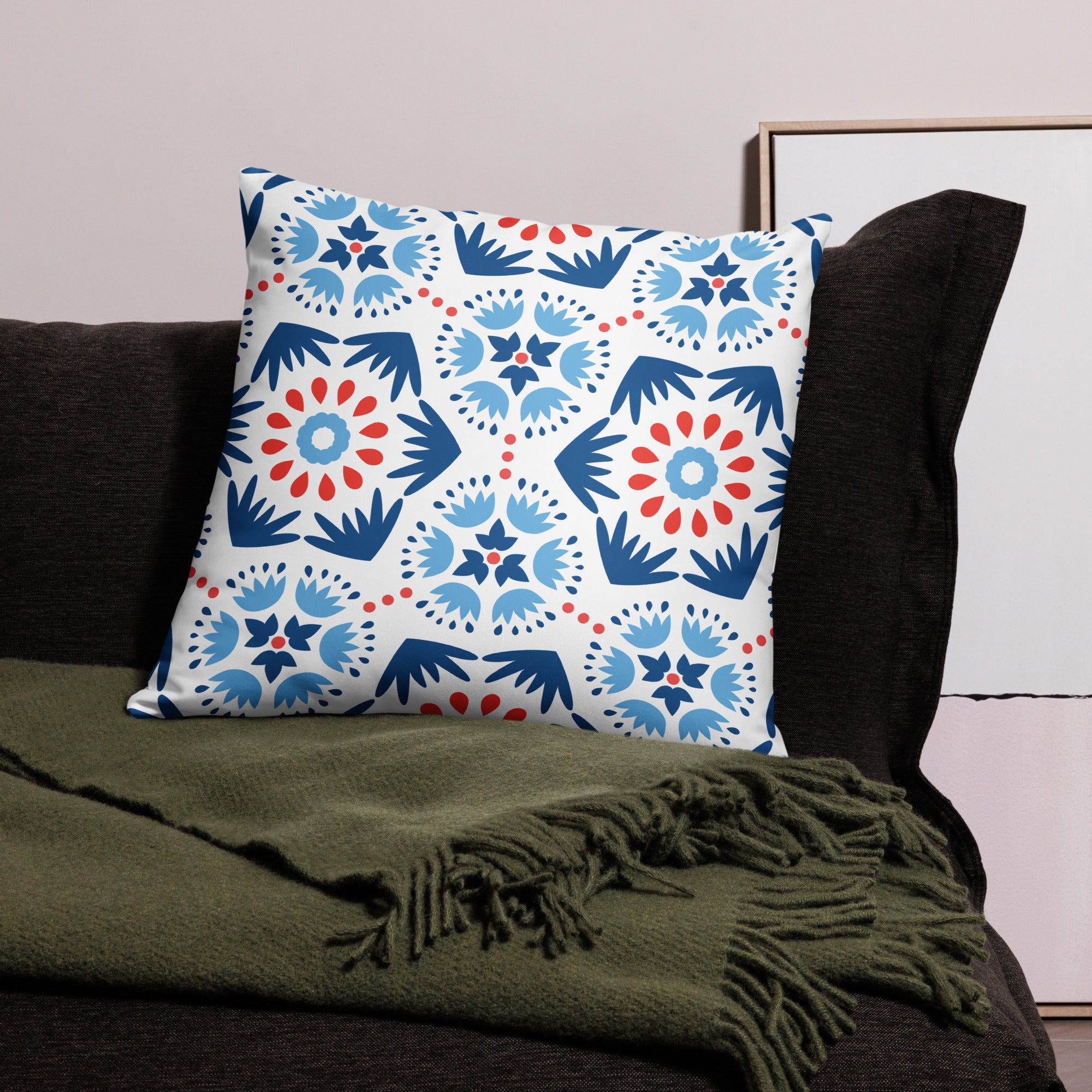 Pillow Case Floral Geometric