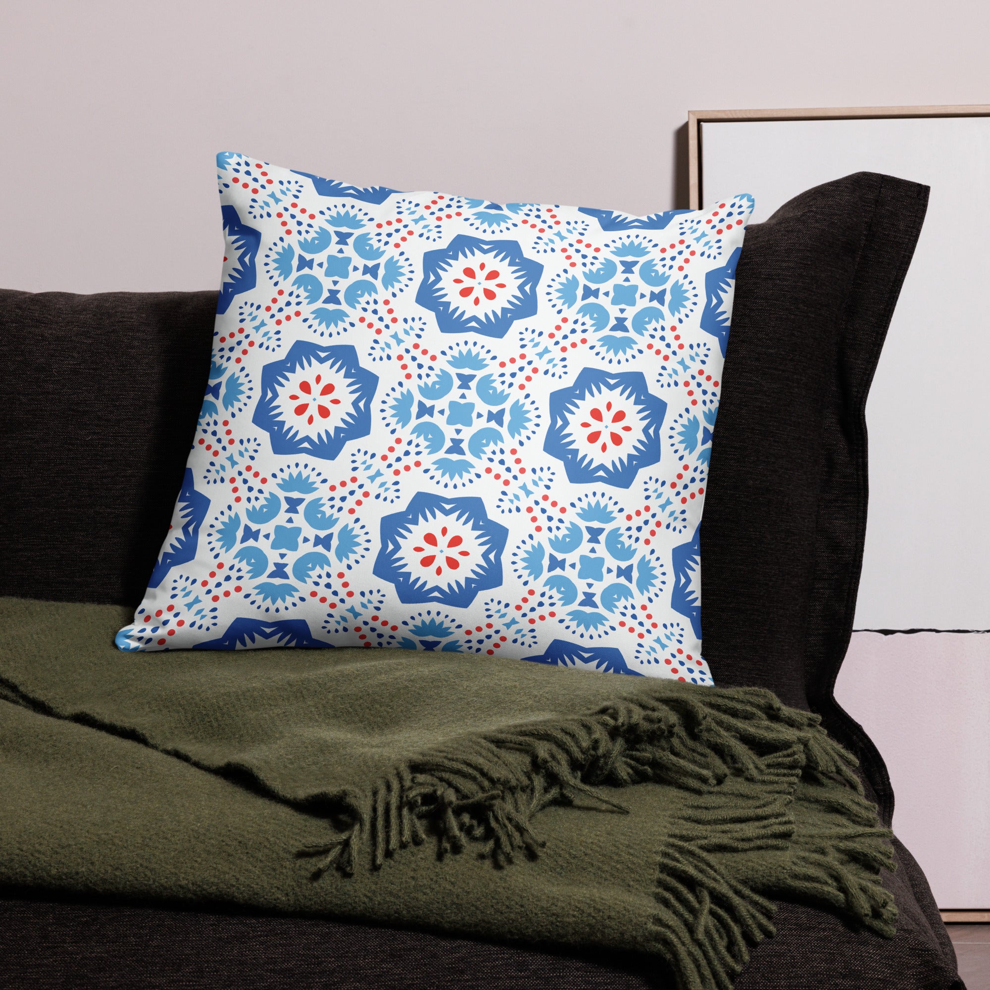 Pillow Case Floral Geometric