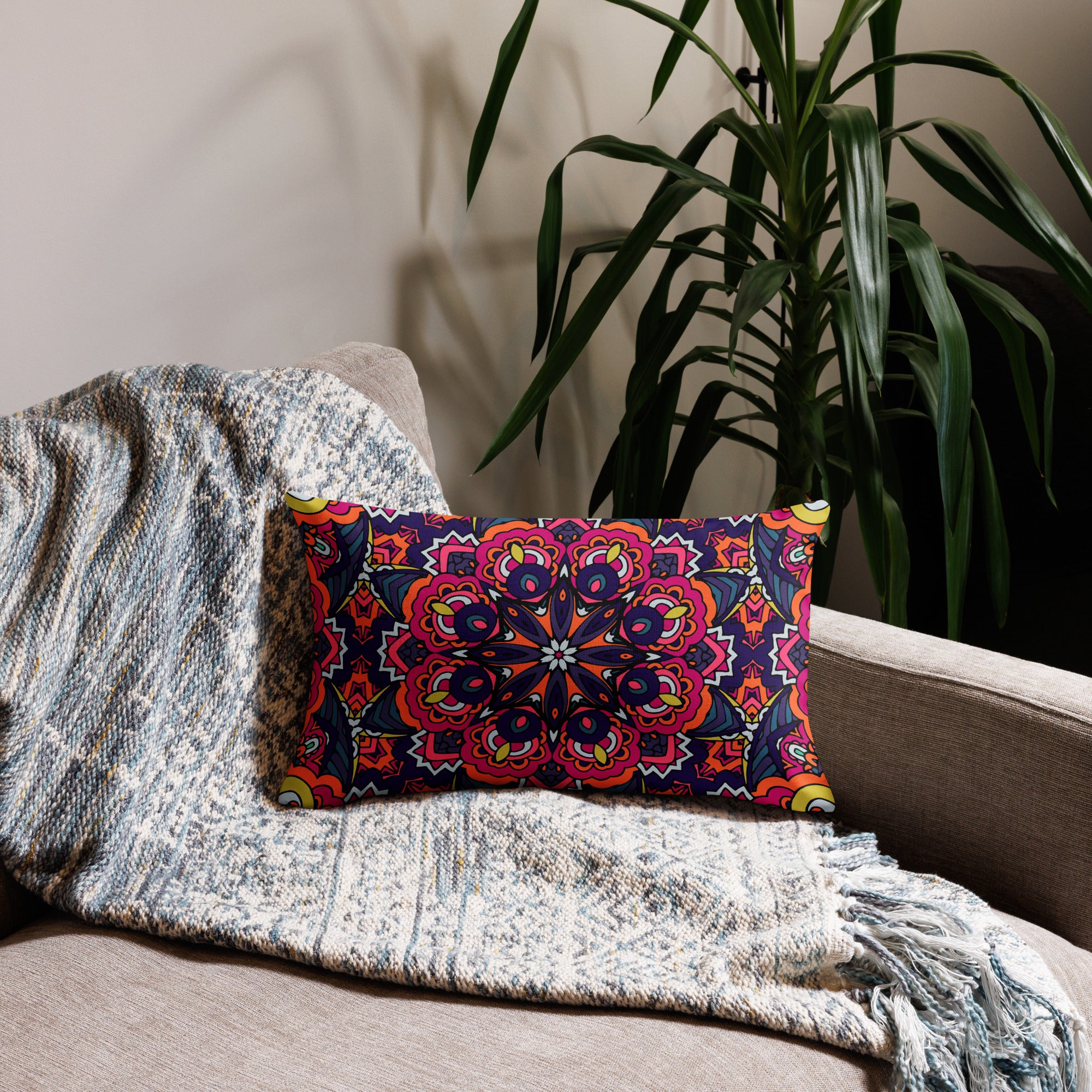 Premium Pillow Case Boho festival mandala VI