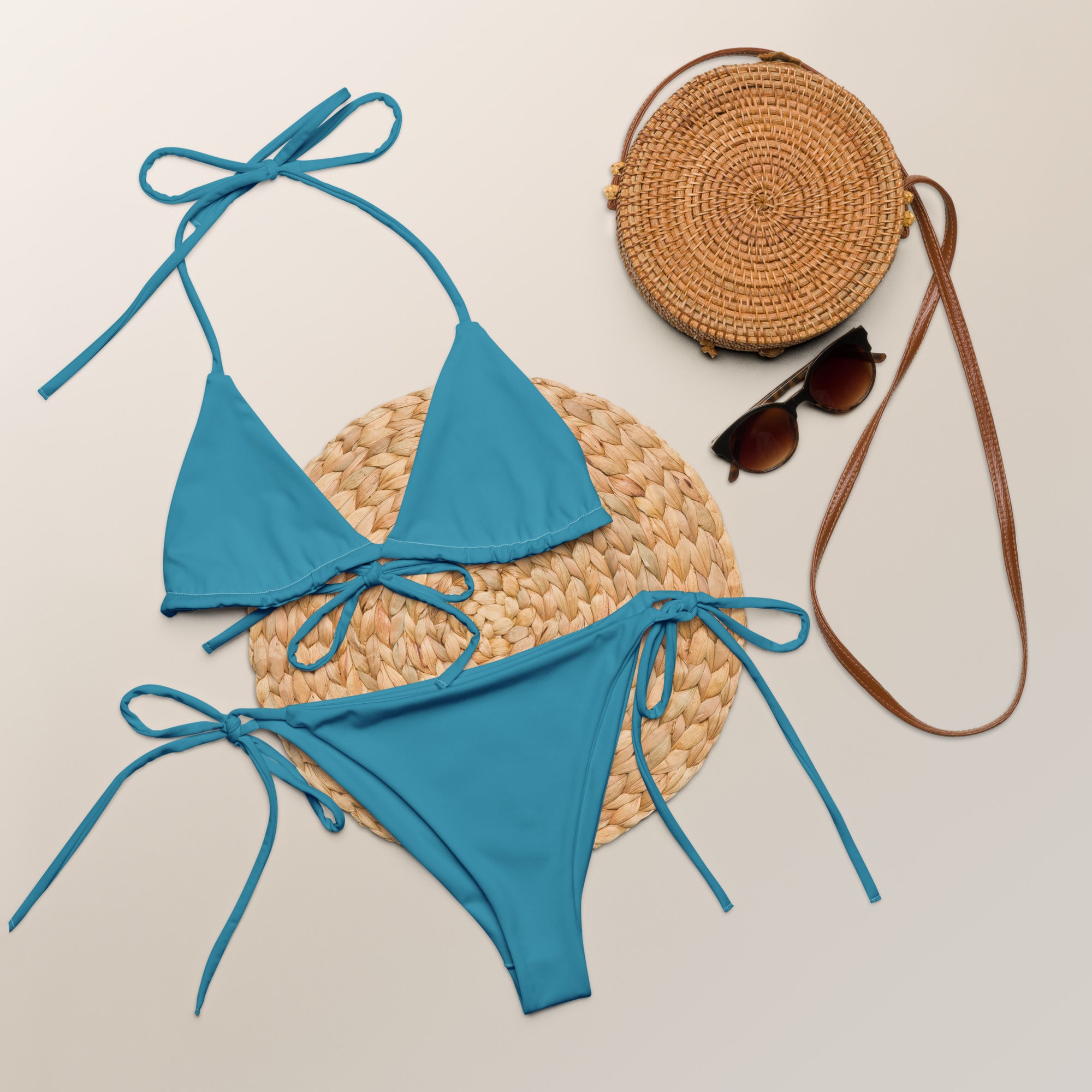 Recycled string bikini Blue