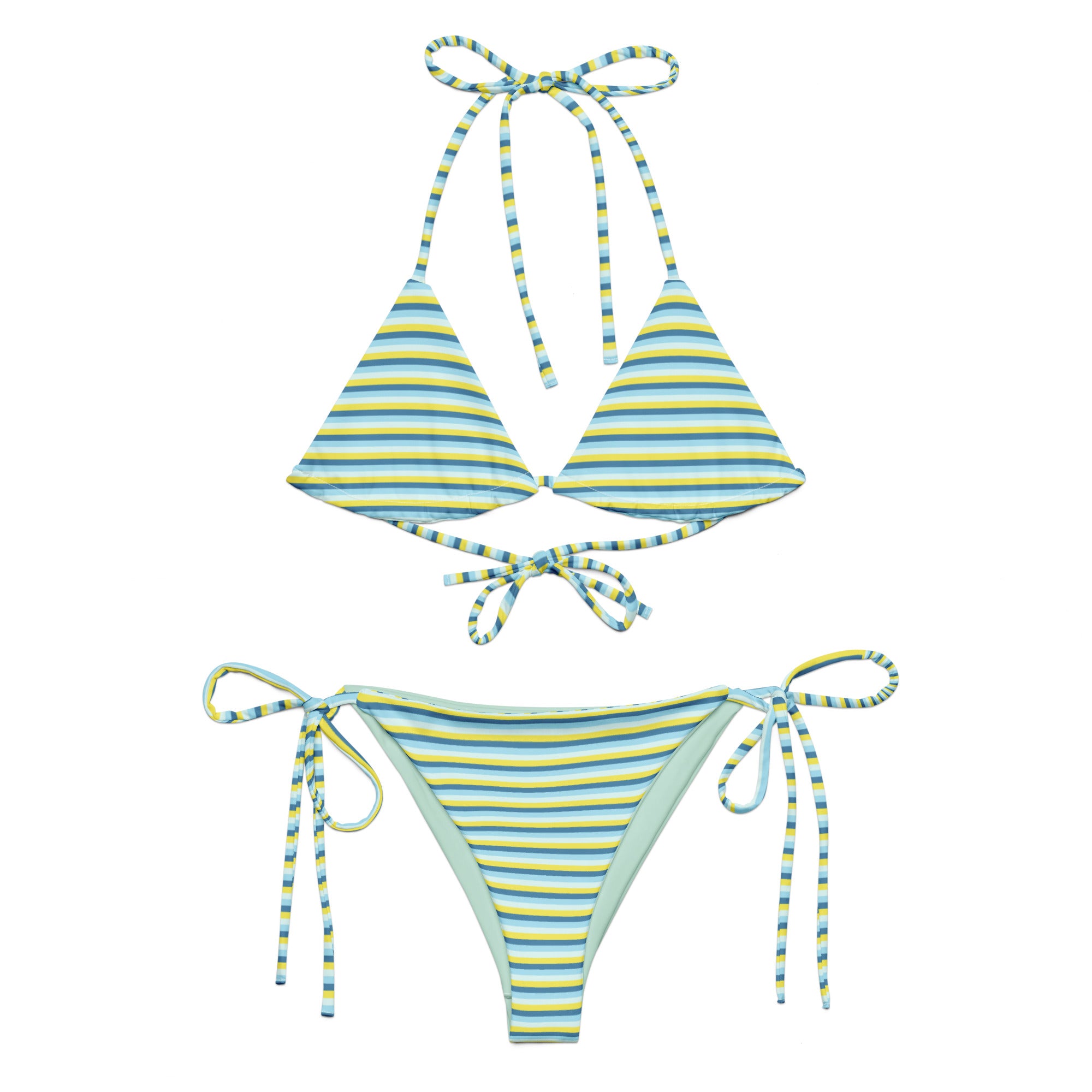 Recycled Colorful Striped String Bikini I