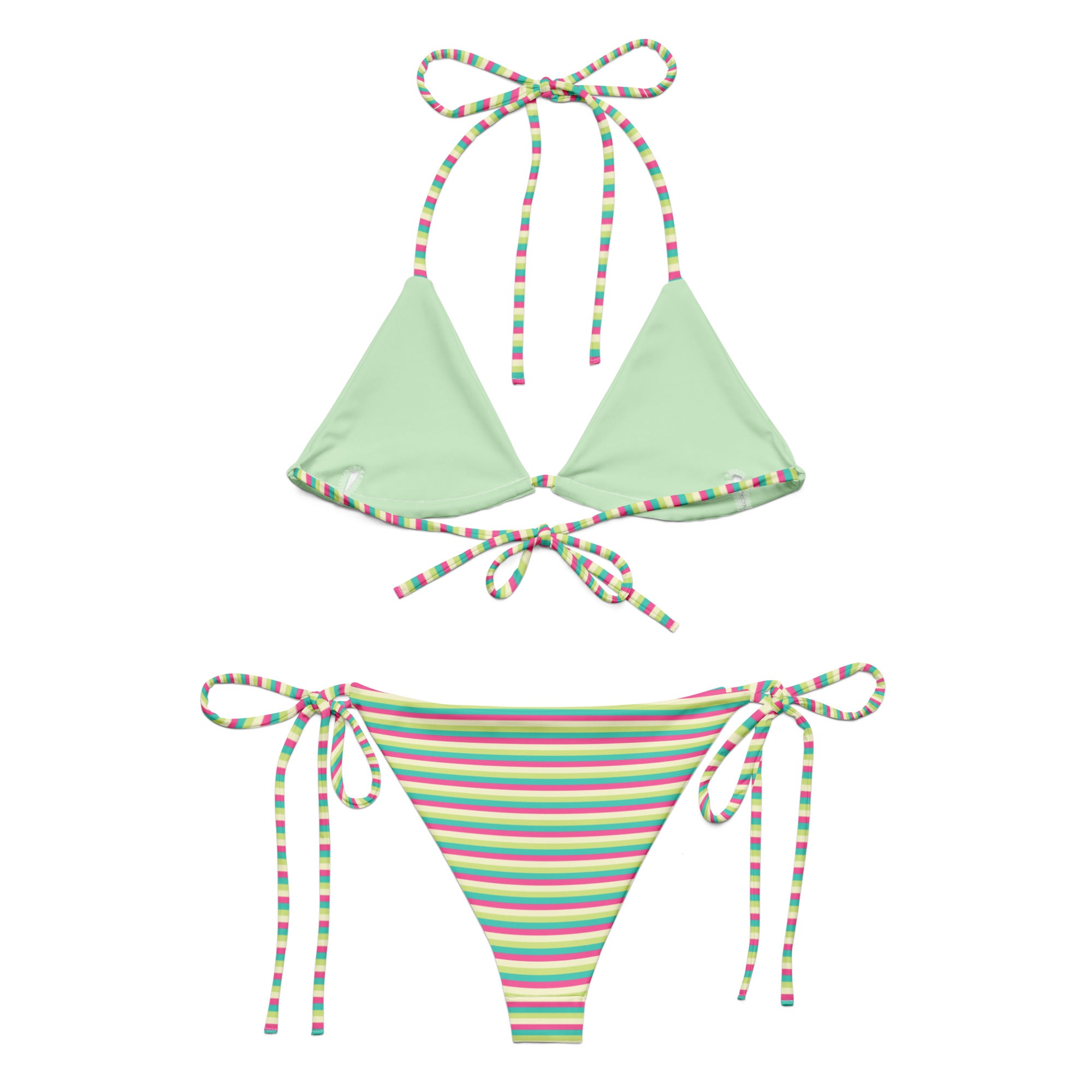 Recycled Colorful Striped String Bikini III