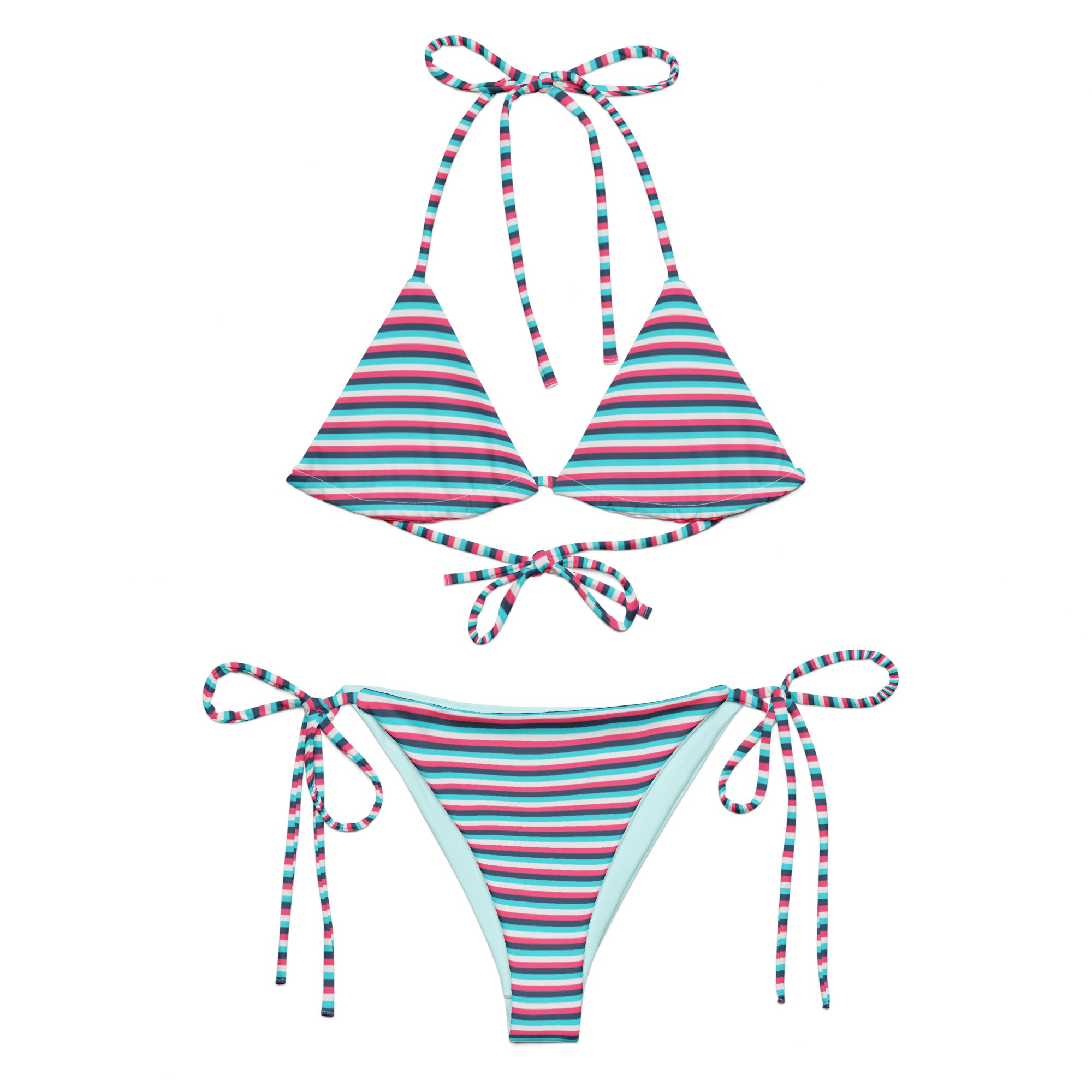 Recycled Colorful Striped String Bikini IV